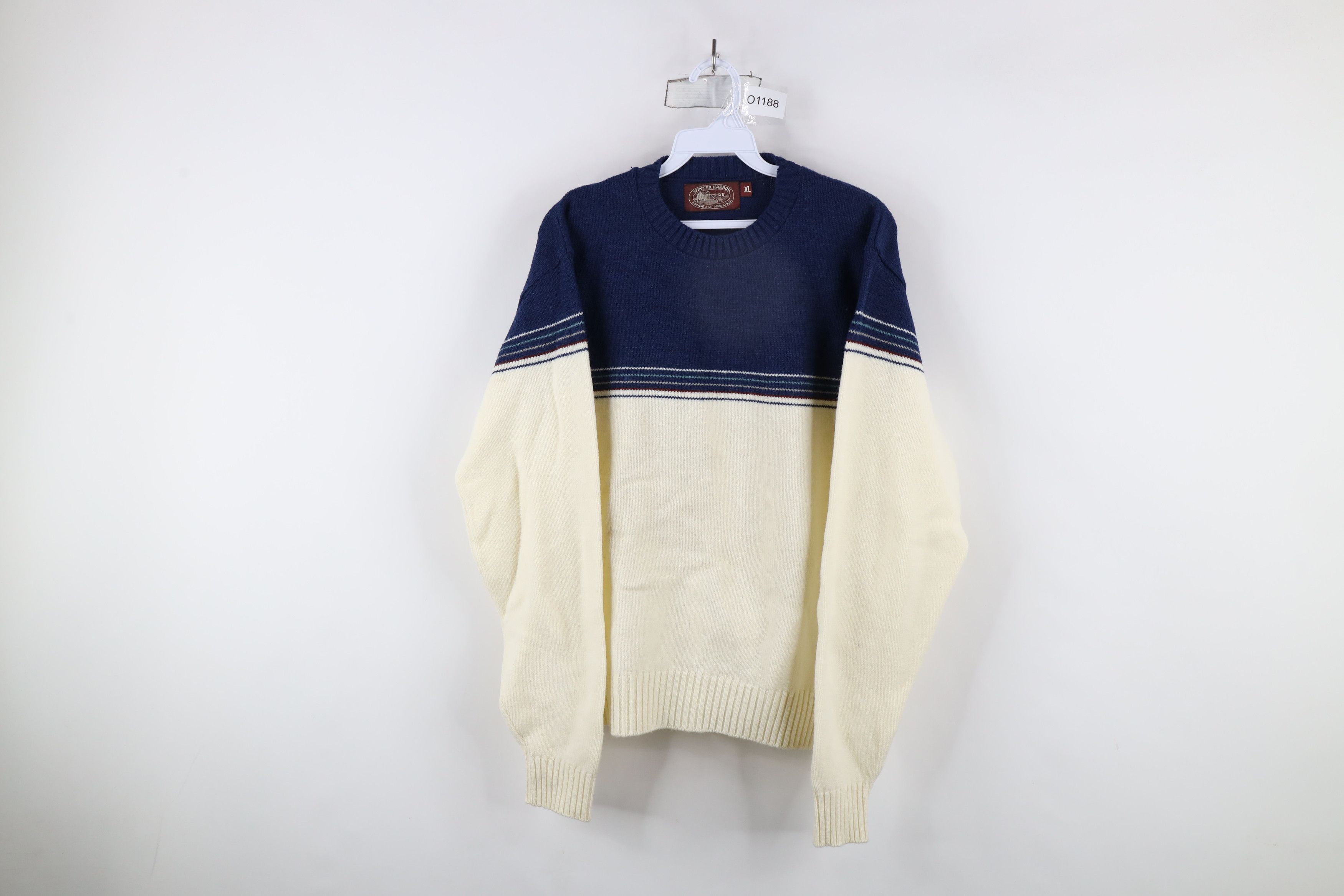 Vintage Vintage 70s Streetwear Ribbed Knit Crewneck Sweater USA Size XL / US 12-14 / IT 48-50 - 1 Thumbnail