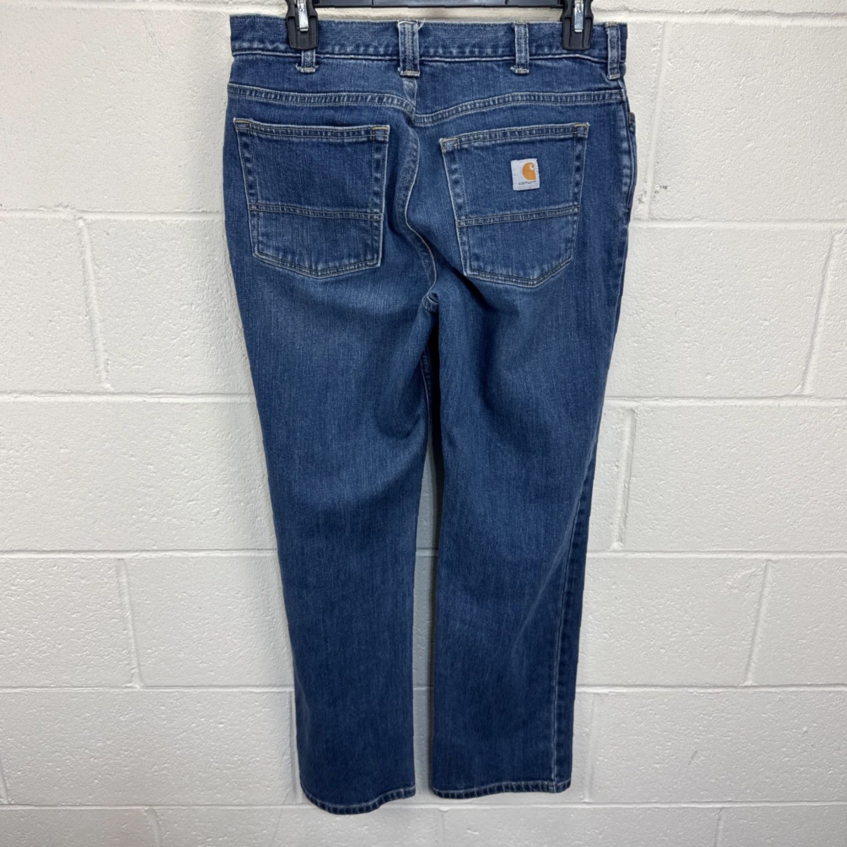 Carhartt Carhartt Jeans Women’s 8 Short Blue Denim Mid Rise Loose Fit Straight Leg 5-Pocket Zipper Button Logo Stretch Cowgirl Workwear Carhartt 102731 459 Size 40" / US 18 - 7 Thumbnail