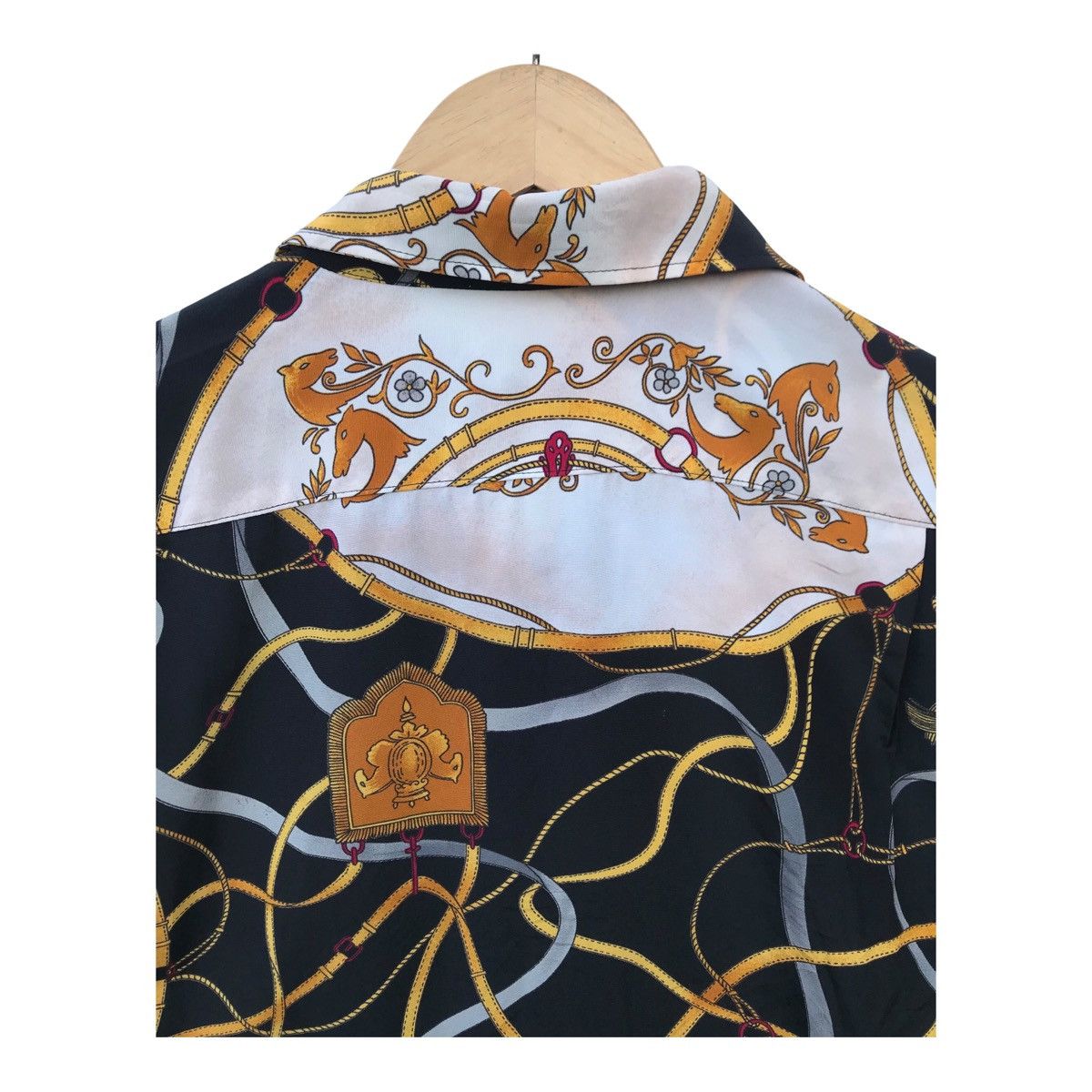 Designer Vintage Voix d Homme Chain Print Baroque Pop Art Button Down Size US L / EU 52-54 / 3 - 12 Thumbnail