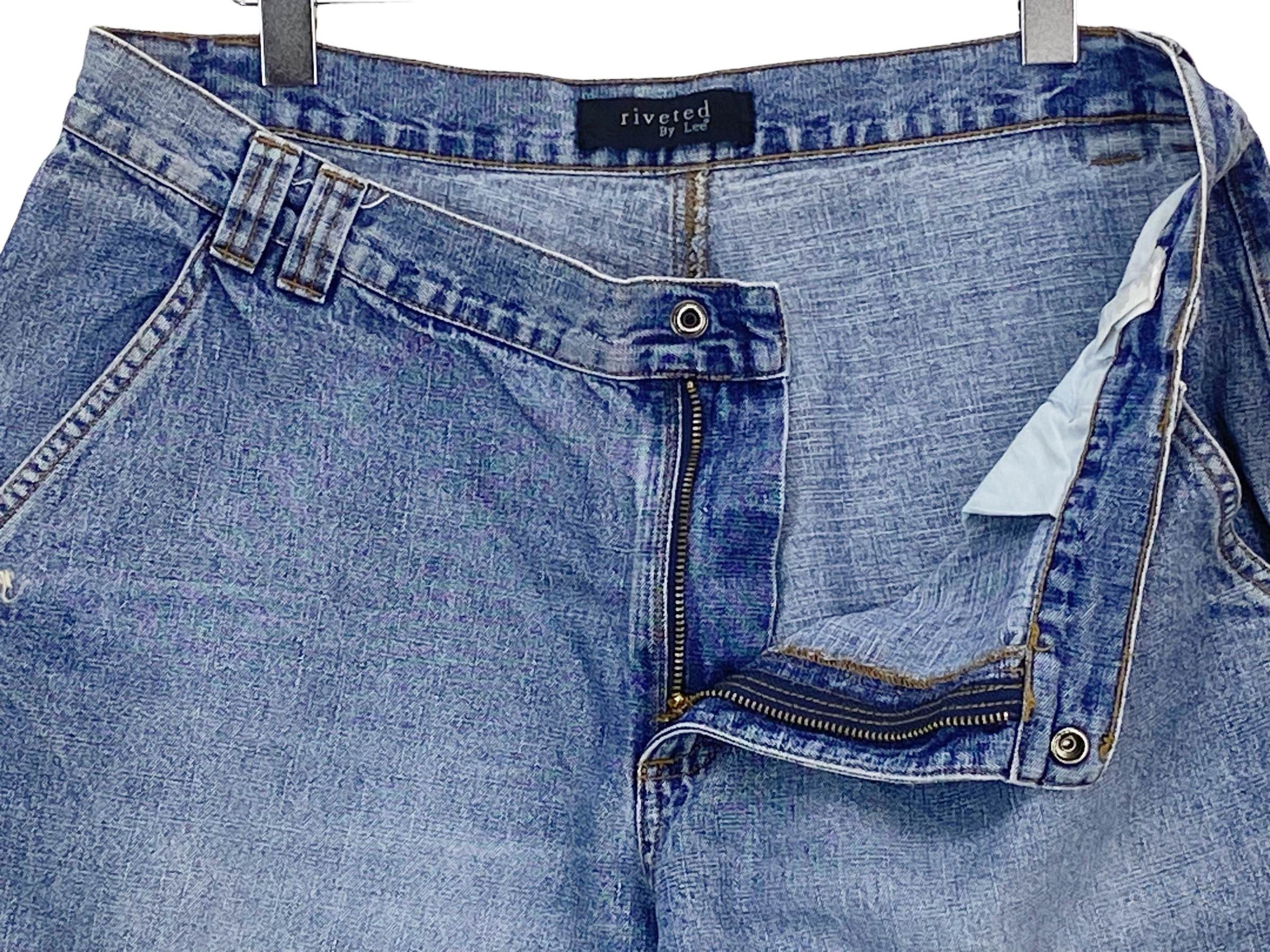 Lee Vintage Lee Riveted Denim Shorts Light Blue 90s Streetwear Size US 29 - 4 Thumbnail
