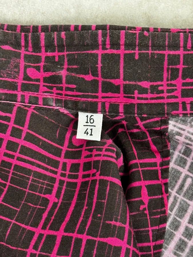 Versace SS2012 Versace Black & Pink Abstract Checkered Shirt Size US M / EU 48-50 / 2 - 11 Thumbnail