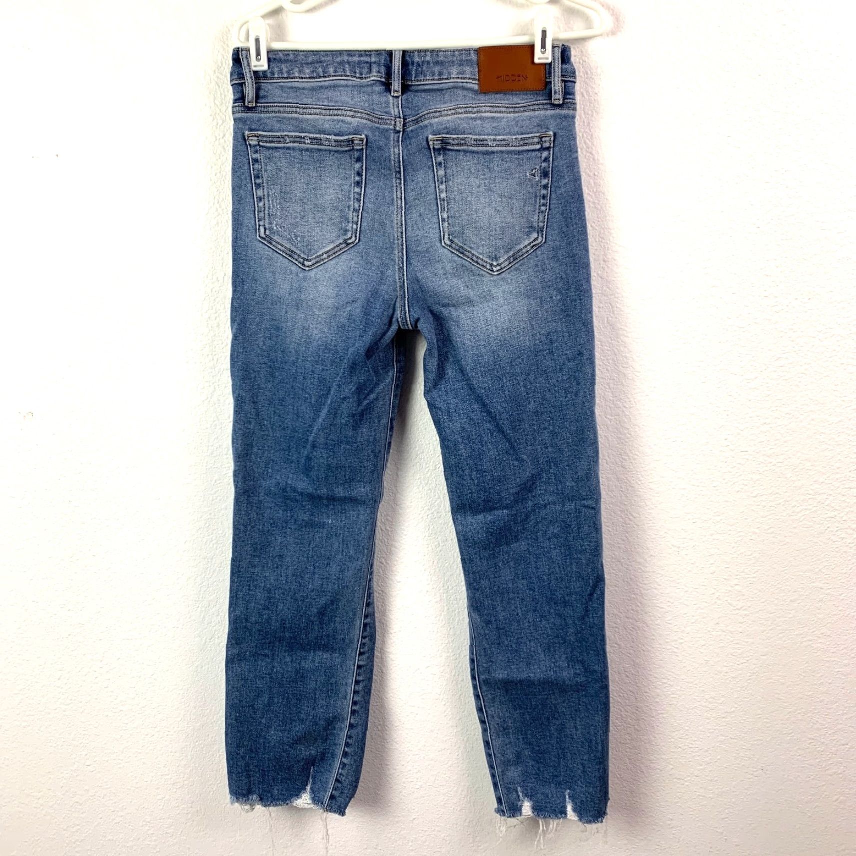 Vintage Hidden Jeans Main Selling Point Womens Jeans Size 28 Blue 5-Pocket Design Straight Bohemian Grunge Wash Stain Size 28" / US 6 / IT 42 - 7 Thumbnail