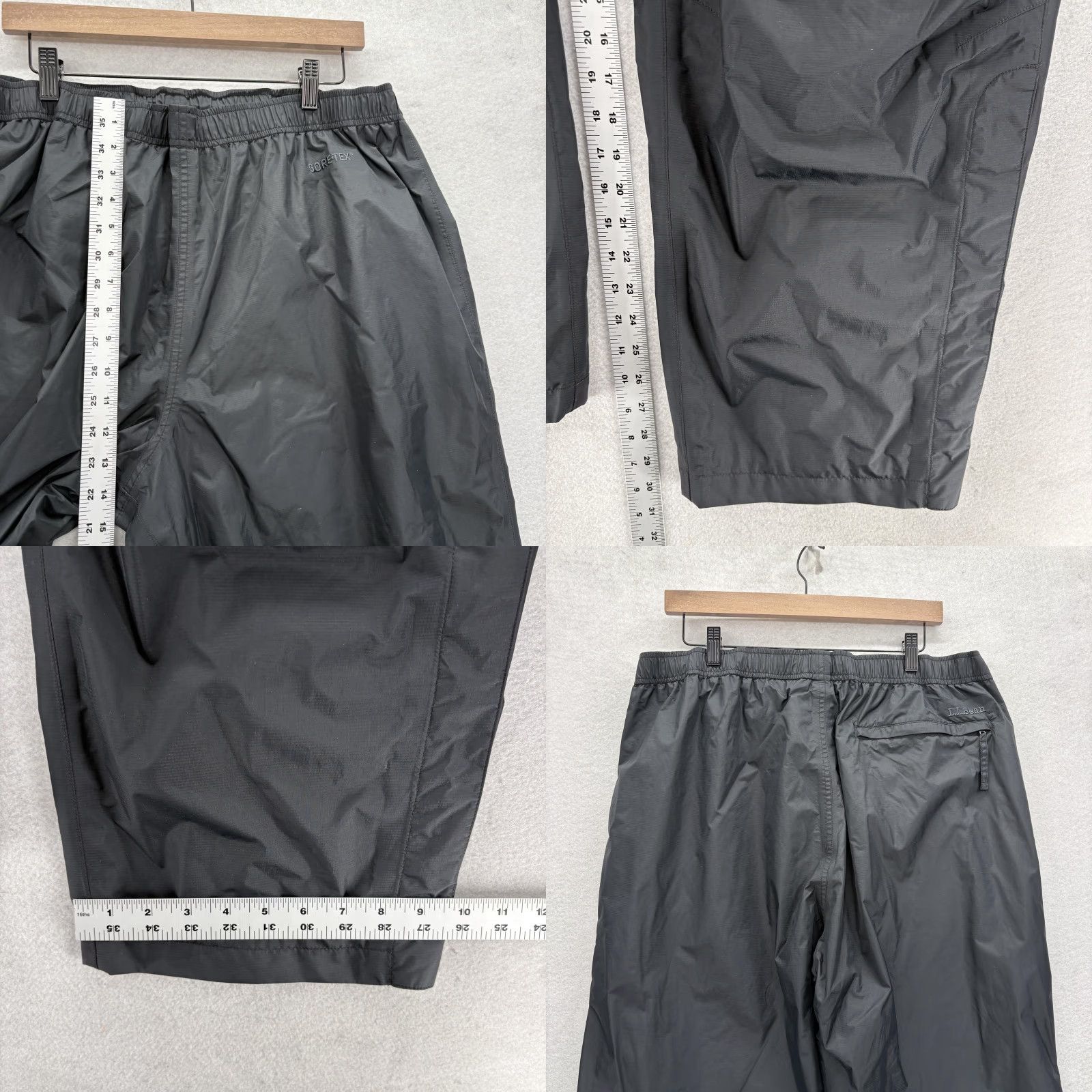 Vintage L.L. Bean Rain Pants Mens XL Black GORE-TEX Waterproof Lined Hiking Ski Outdoor Pants Size US 36 / EU 52 - 8 Thumbnail