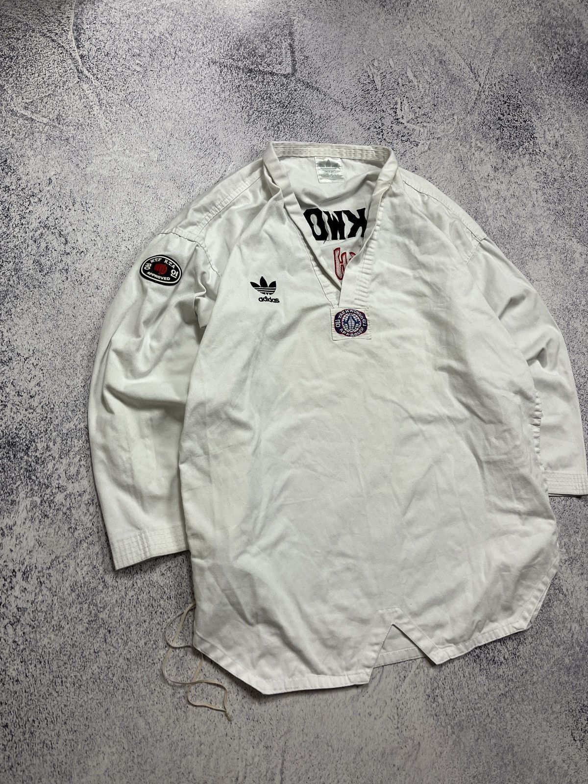Adidas × Vintage Vintage 90’s Adidas Taekwondo Karate Uniform White Top Rare Size US L / EU 52-54 / 3 - 4 Thumbnail