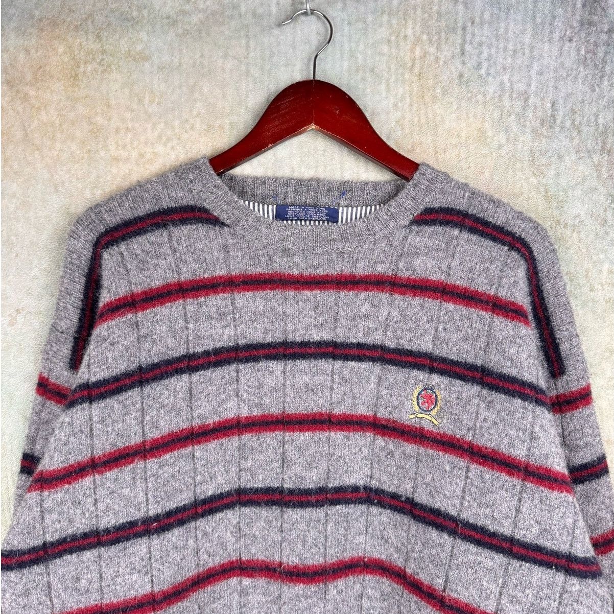 Tommy Hilfiger × Vintage VTG Tommy Hilfiger Striped Sweater Mens XL 100% Wool Size US XL / EU 56 / 4 - 4 Thumbnail