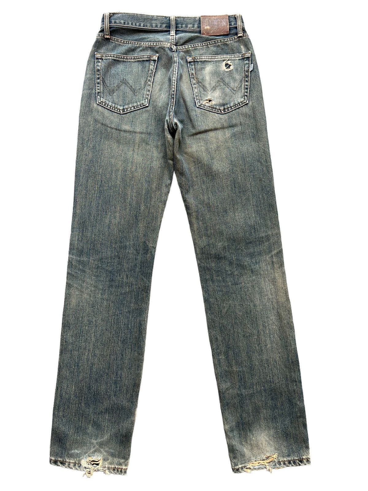 Edwin Vintage 90s Edwin Mudwash Distressed Denim Wide Jeans 30x34 Size US 30 / EU 46 - 2 Thumbnail