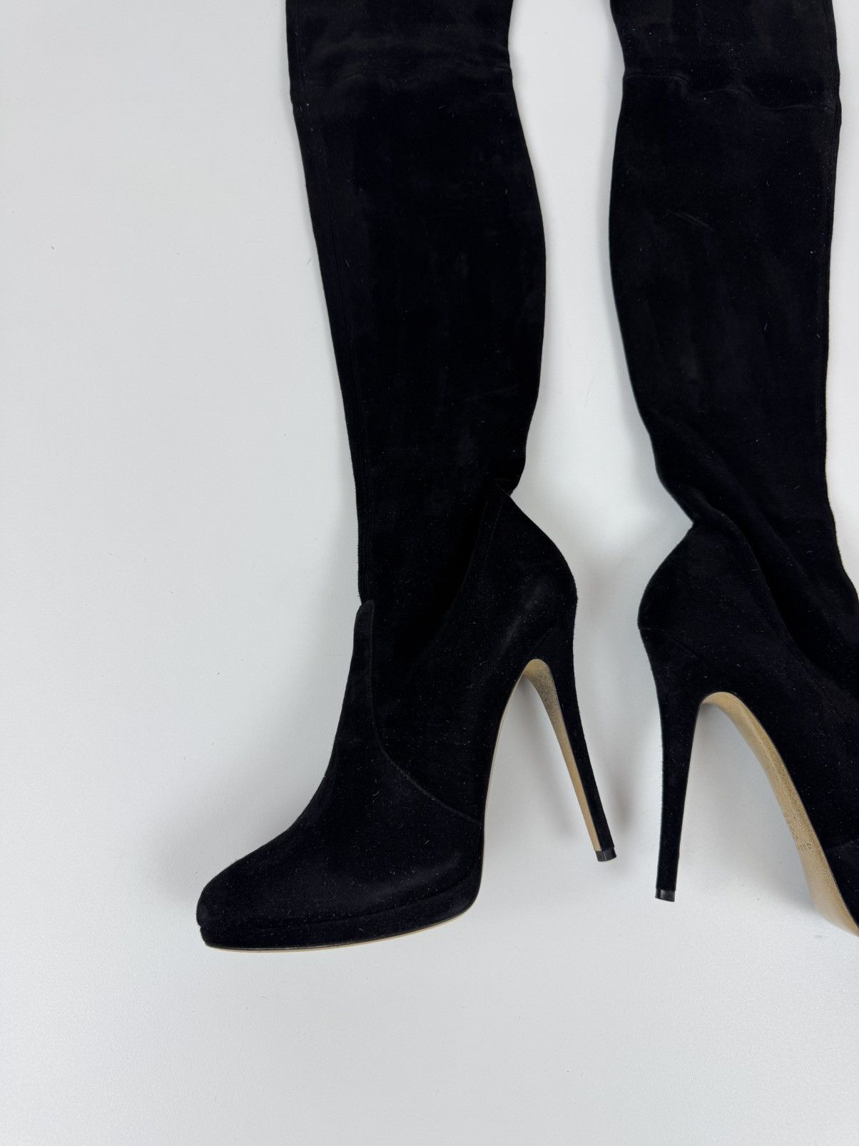 Casadei × Casedei CASADEI Suede Over The Knee Boots Stiletto Heels Avant Garde Size US 10 / IT 40 - 3 Thumbnail