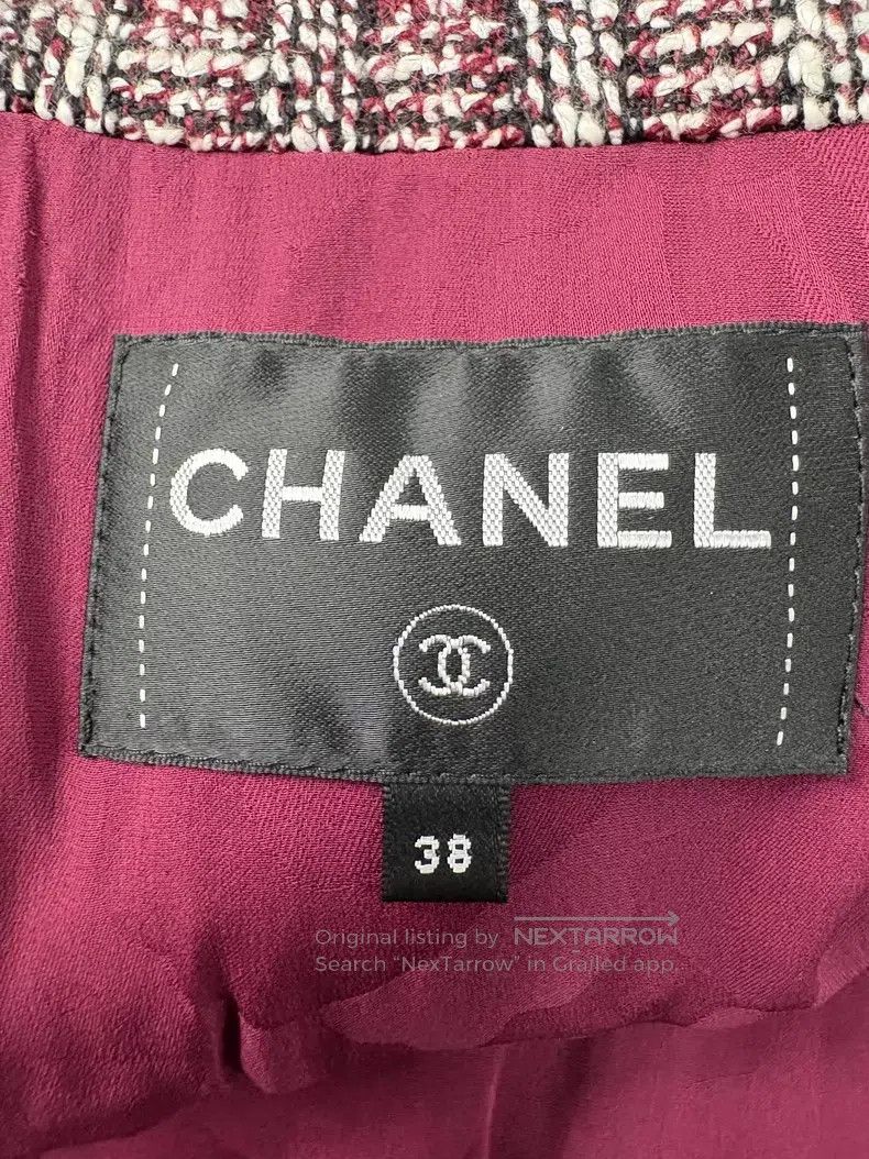Chanel Chanel Maroon tweed stand-up collar single-breasted jacket Size XS / US 0-2 / IT 36-38 - 6 Thumbnail