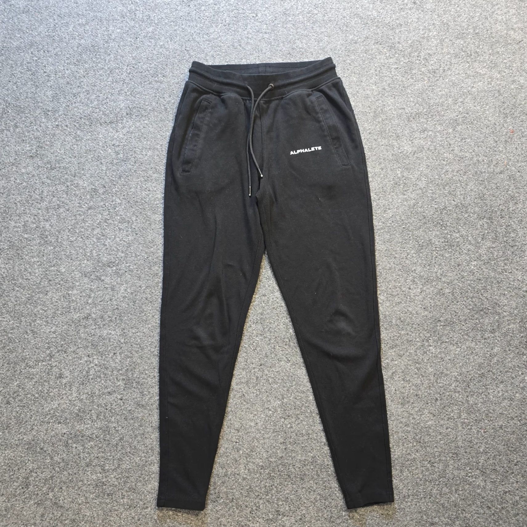 Vintage Alphalete Pants Women Size Small Black Logo Tapered Pull On Activewear Lounge Basic Pants Size 28" / US 6 / IT 42 - 2 Thumbnail