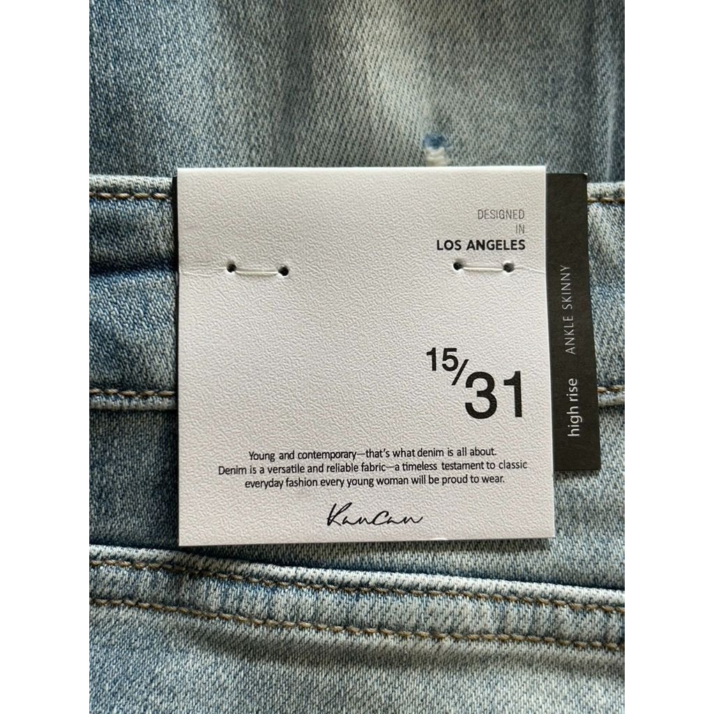Kancan USA KanCan High Rise Ankle Skinny Distressed Denim Jeans Size 31" - 5 Thumbnail