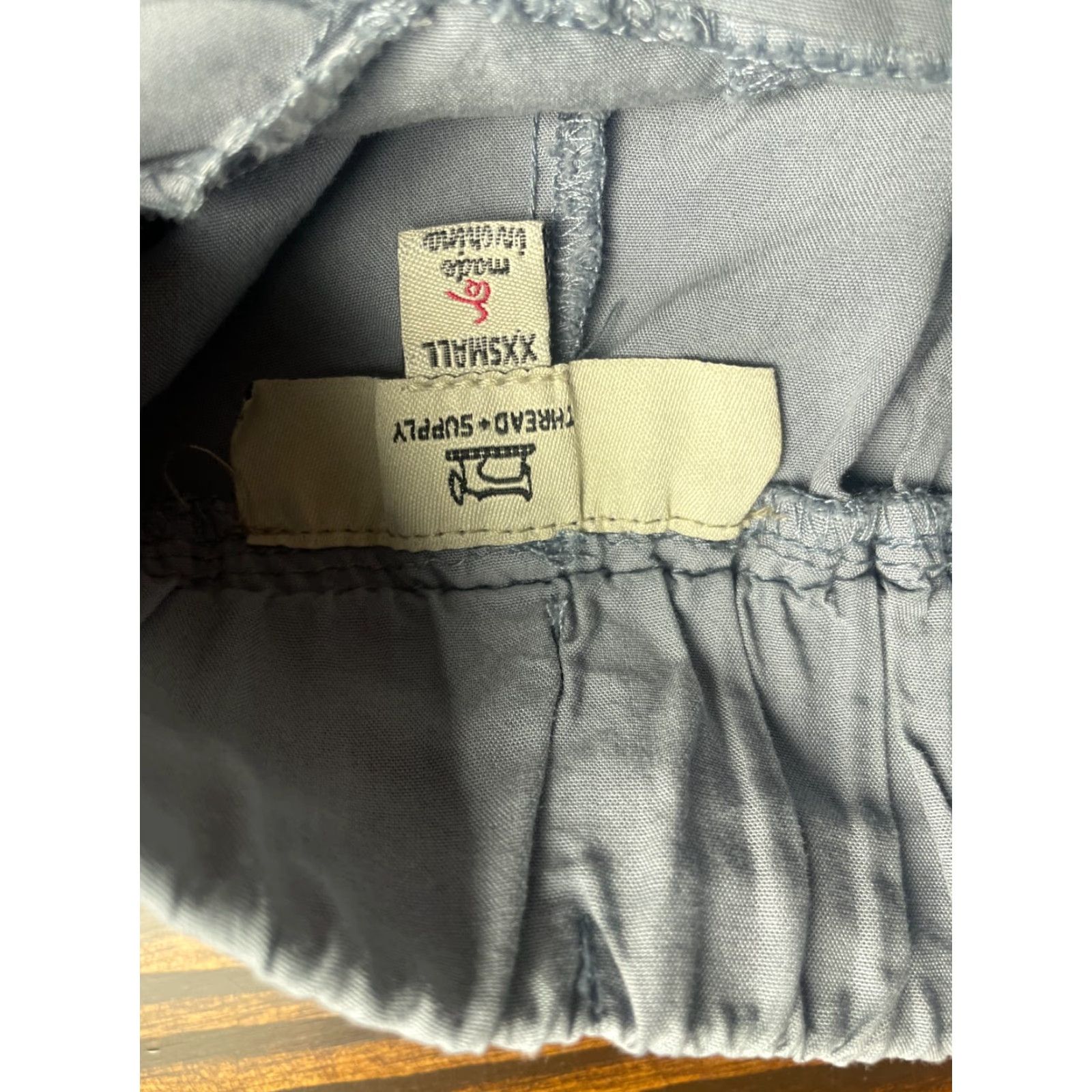 Vintage Thread+Supply Casual Pants Women's XXS Bluish Gray Flat Front Waist Tie II Size 24" / US 00 / IT 34 - 3 Thumbnail