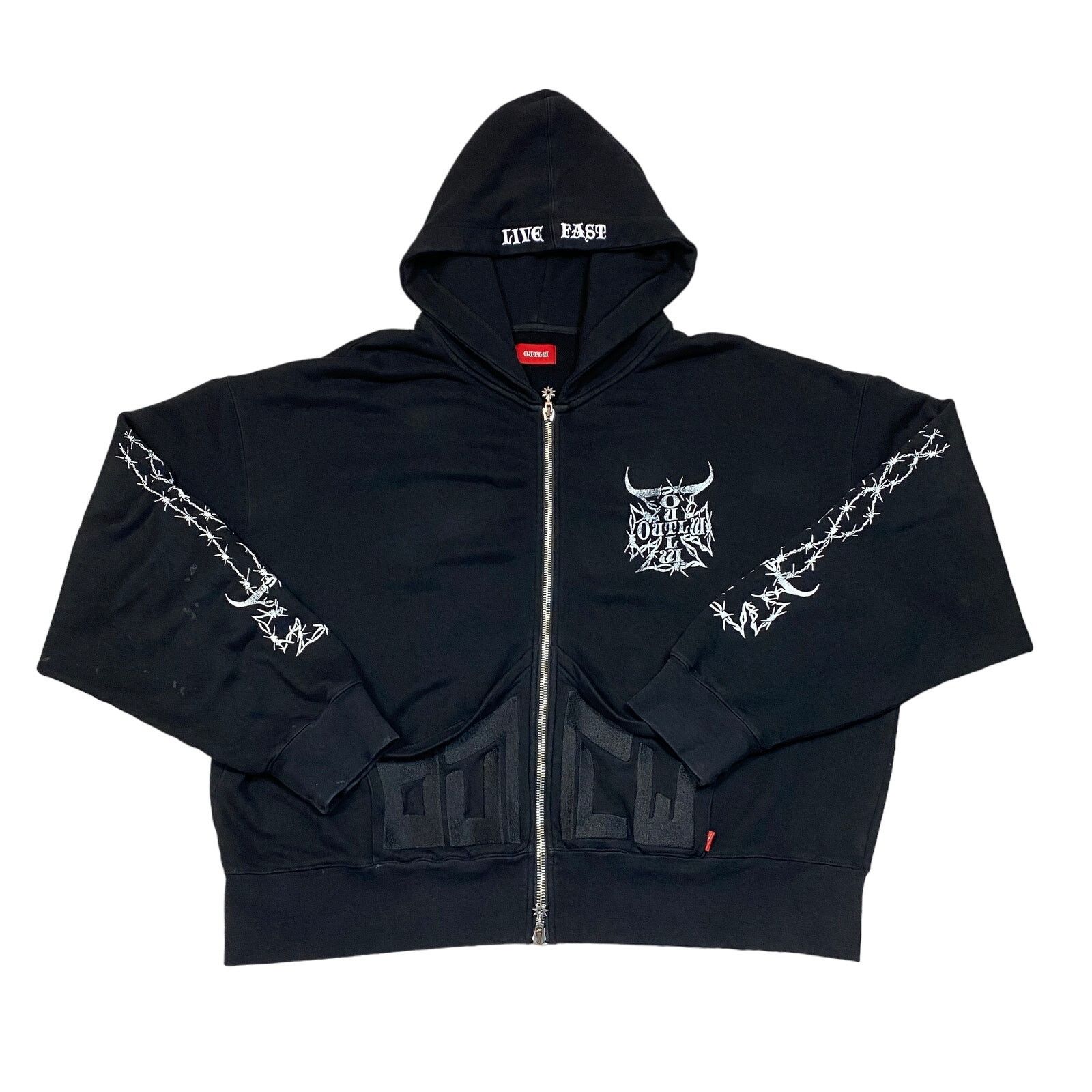 Other Outlw Live Fast Full Zip Hoodie Men's Large Y2K Streetwear Size US L / EU 52-54 / 3 - 1 Thumbnail