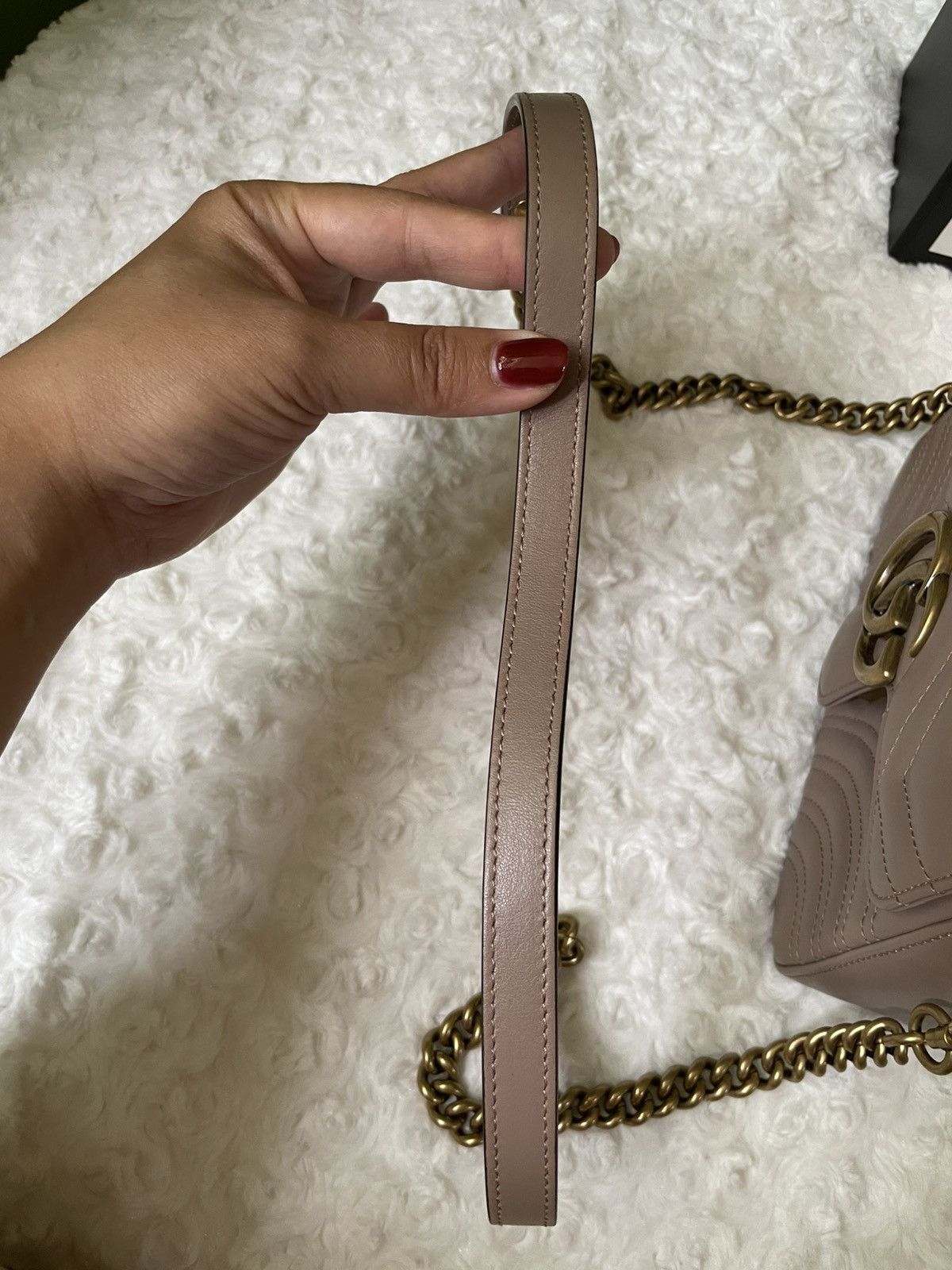 Gucci Gucci GG Marmont Dusty Pink Mini Top Handle Bag Size ONE SIZE - 9 Thumbnail