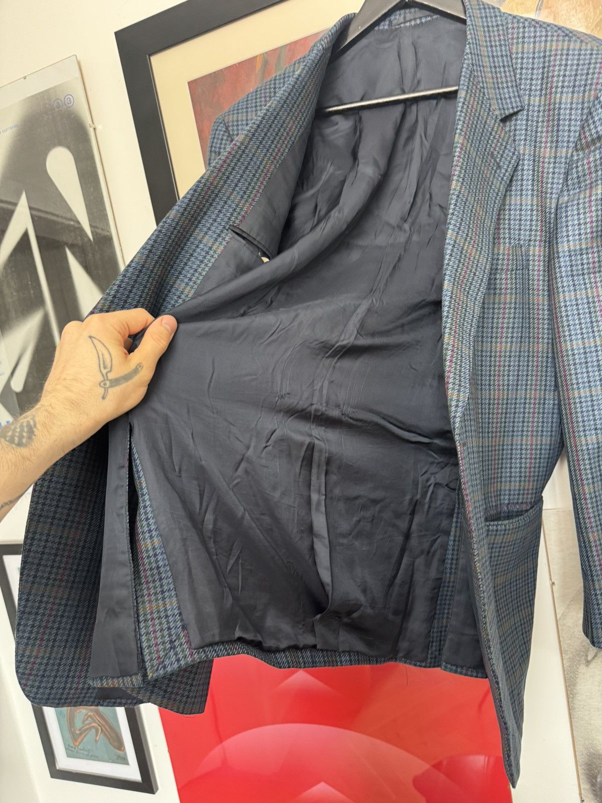 Burberry Burberry Wool Checkered Blazer Casual Vintage 90s Designer Size 54R - 4 Thumbnail