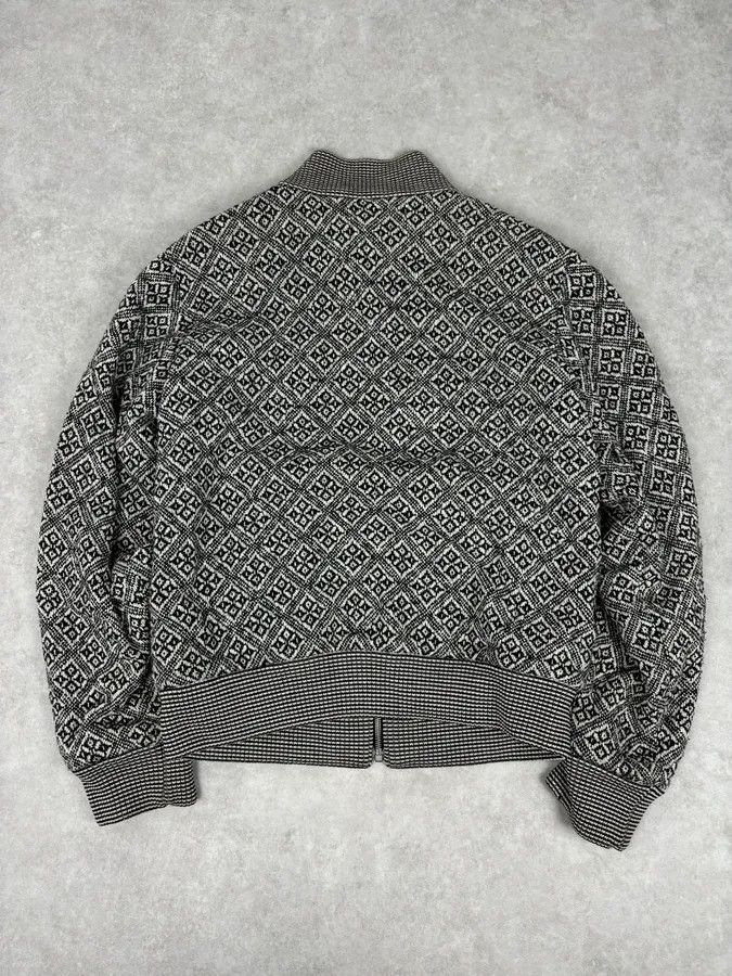 Dries Van Noten Dries Van Noten Grey Wool Jacquard Zip-up Jacket Size US L / EU 52-54 / 3 - 5 Thumbnail