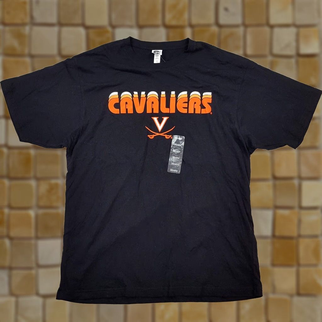 NCAA VINTAGE Virginia Cavaliers Men's XL T-Shirt University School NCAA Retro 90s Y2K Football College Shirt Mens Black Cotton Spike Sports Graphic Print Size US XL / EU 56 / 4 - 1 Thumbnail