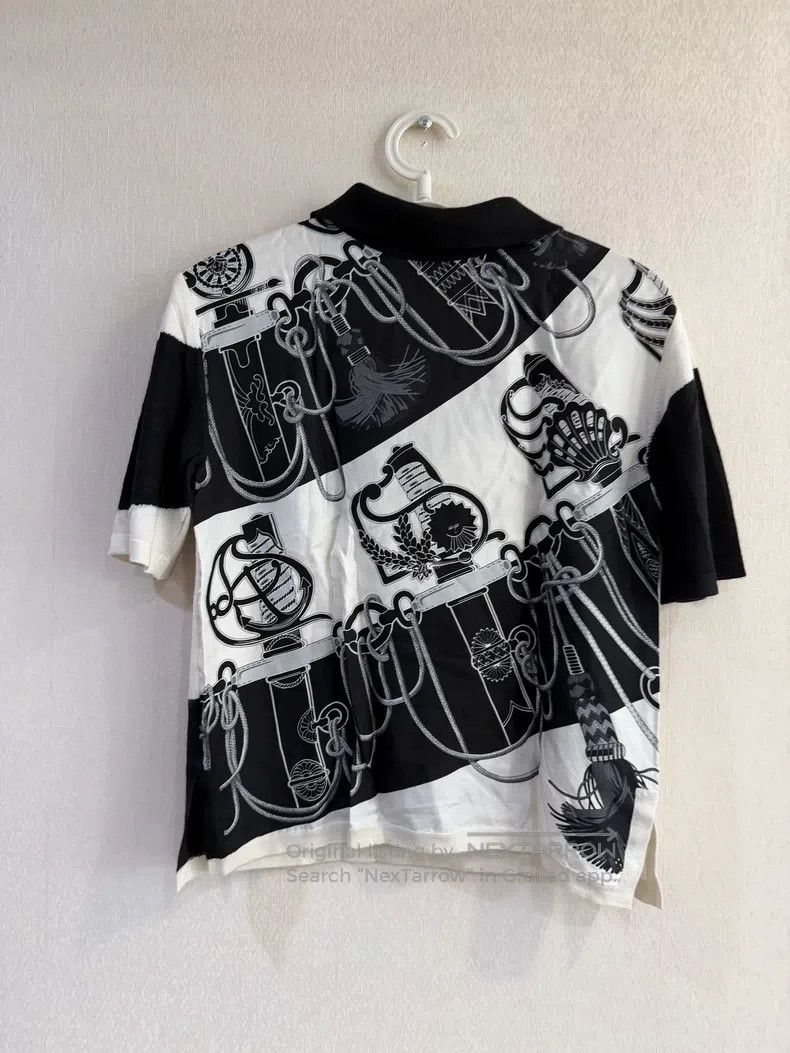 Hermes Hermes Black and white silk printed short-sleeve Size XXS / US 00 / IT 34 - 2 Thumbnail