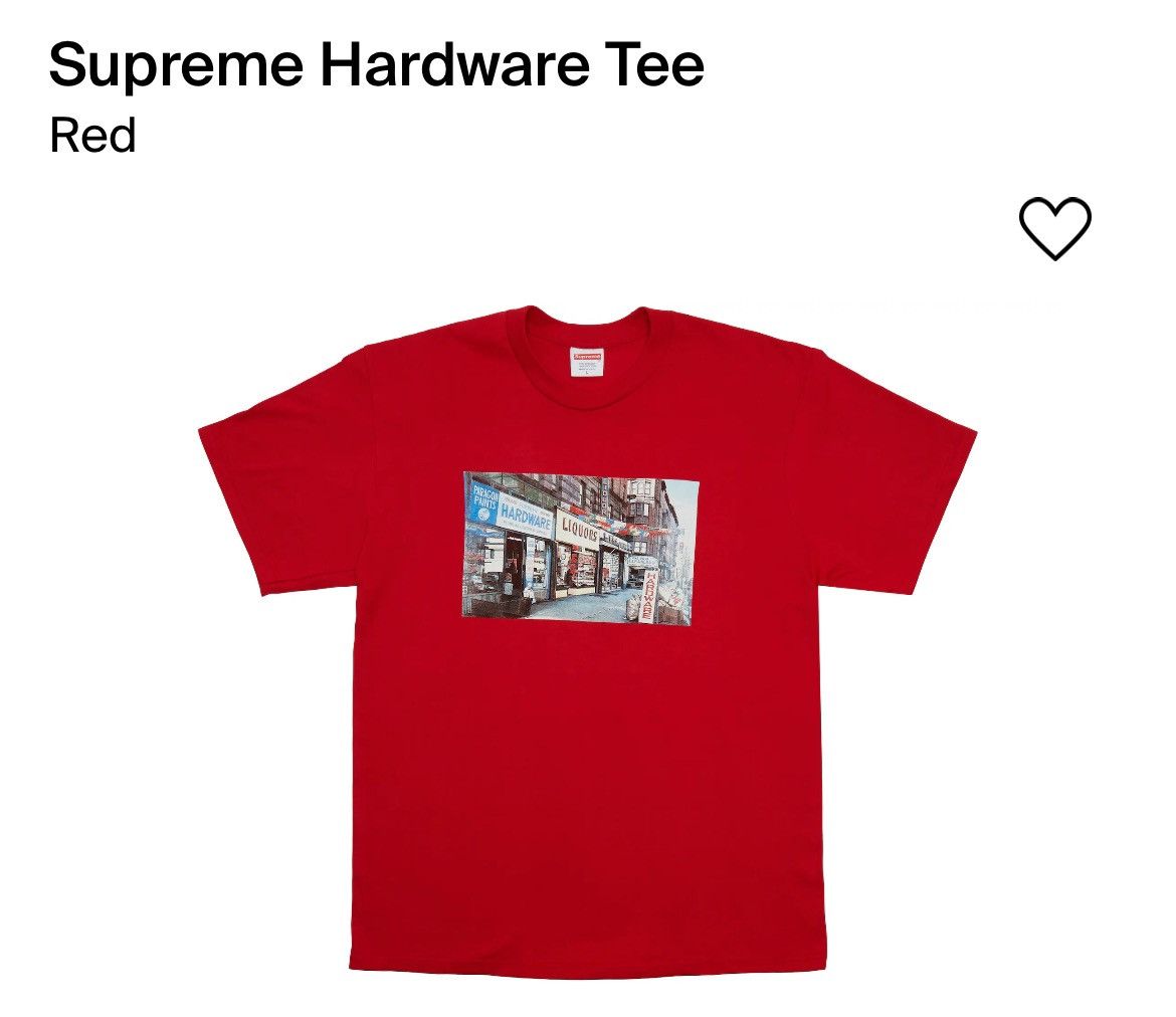 image of New XL Red Supreme Hardware Tee, Men's