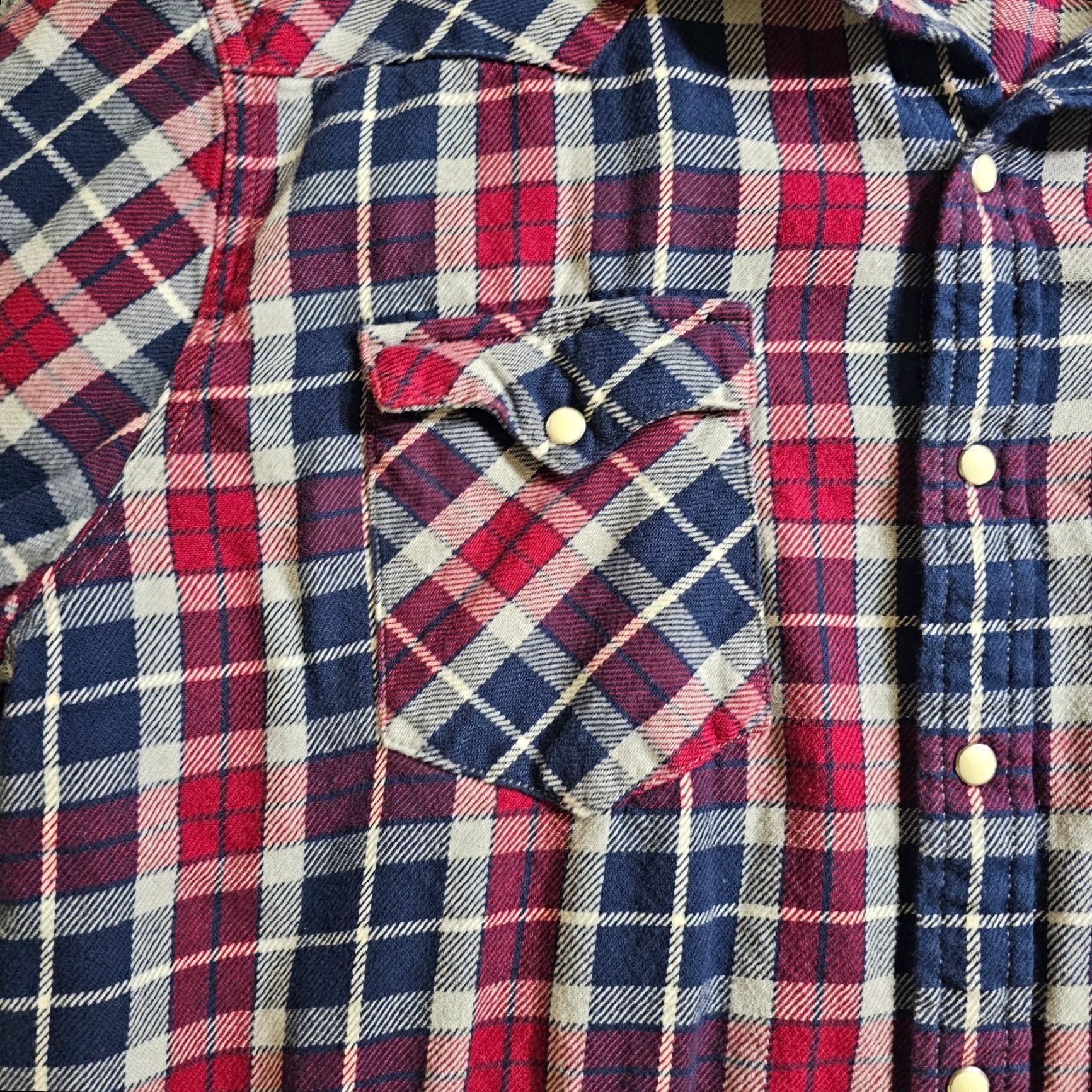 Levi's Levi's Shirt Mens XXL Red Plaid Flannel Pearl Snap Button Western Casual Size US XXL / EU 58 / 5 - 4 Thumbnail