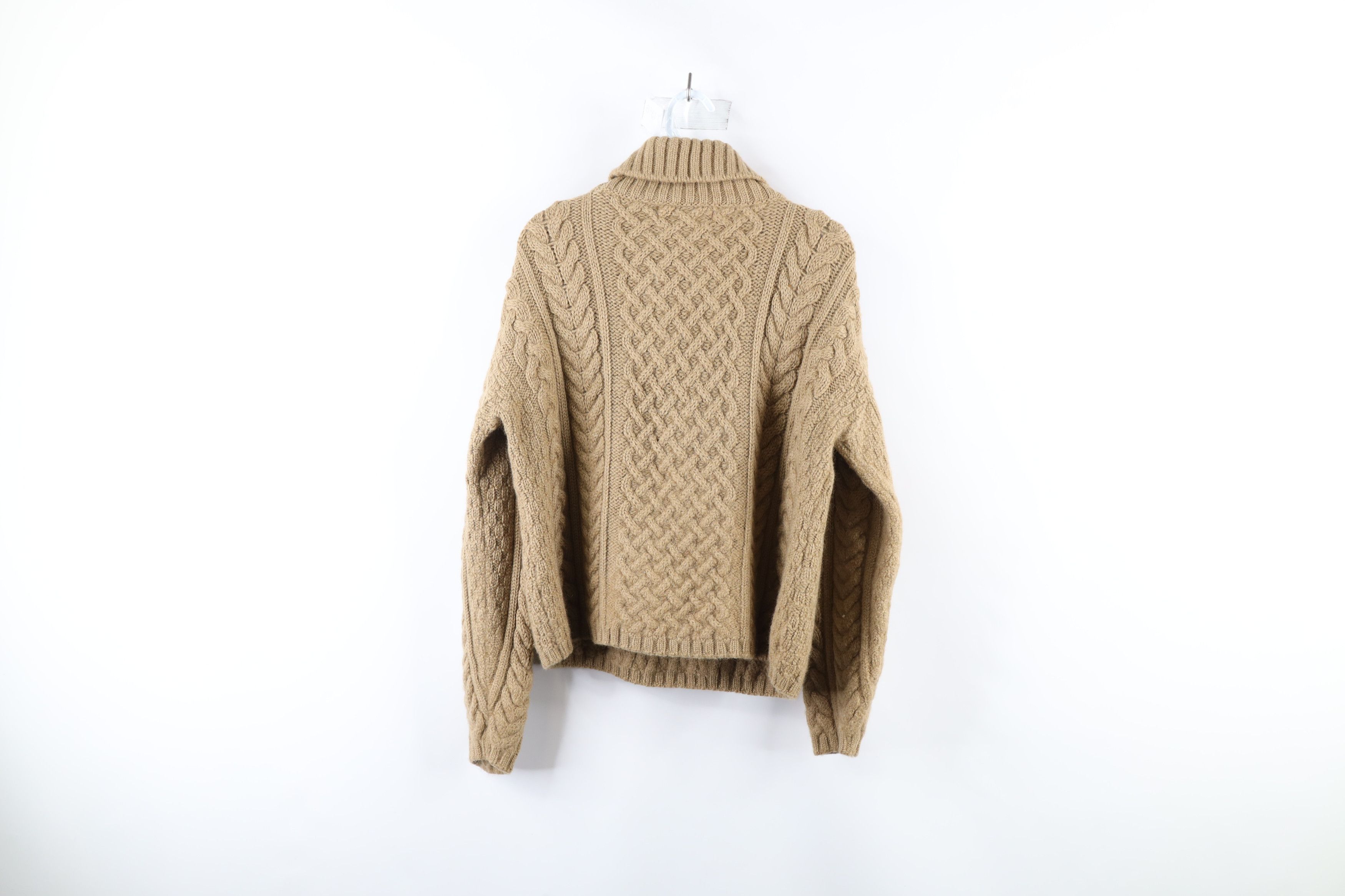 Vintage Vintage 90s Wool Cable Knit Fisherman Turtleneck Sweater Size M / US 6-8 / IT 42-44 - 5 Thumbnail