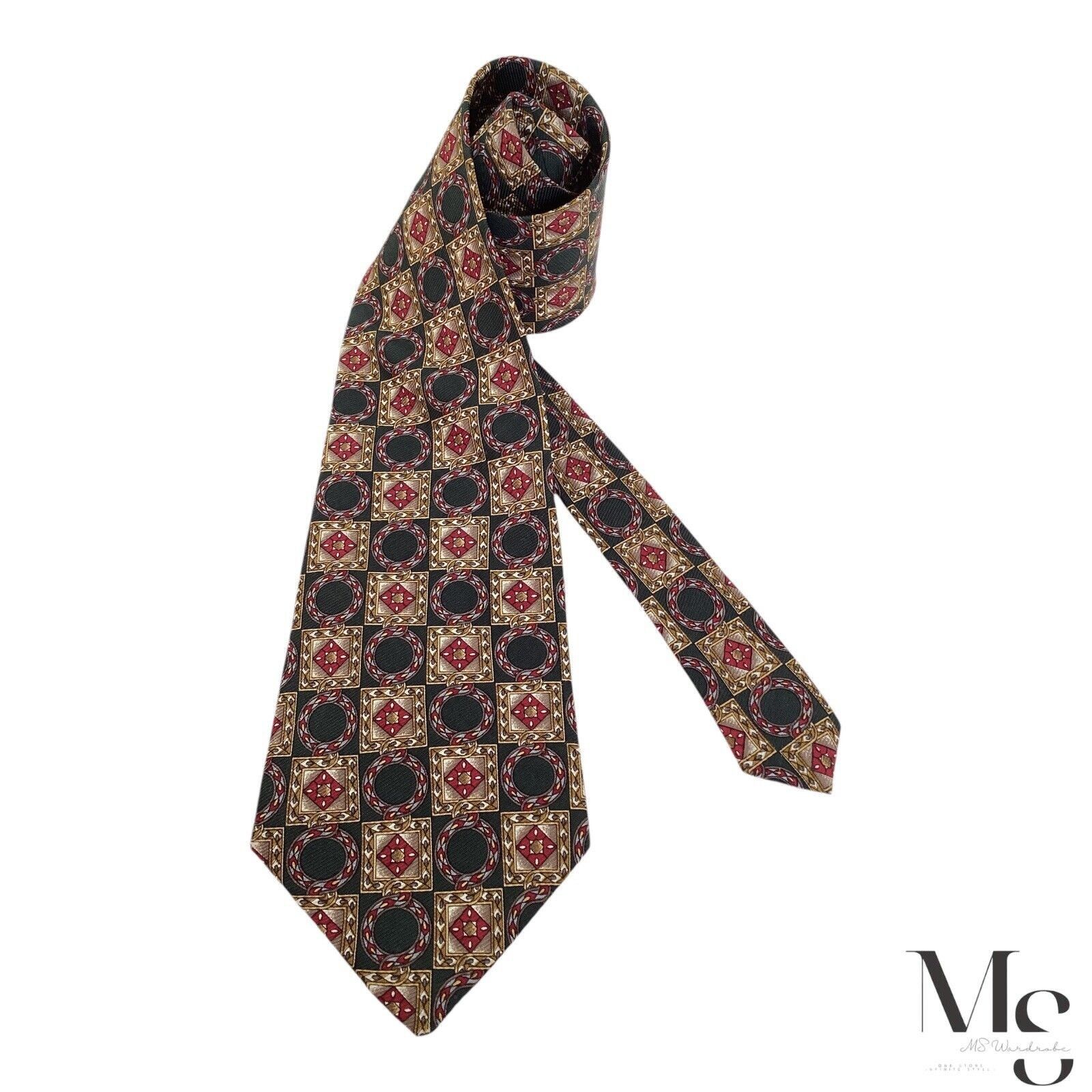 Burberry BURBERRYS OF LONDON Green Geometric Luxury Silk Tie H.Made U Size ONE SIZE - 1 Thumbnail