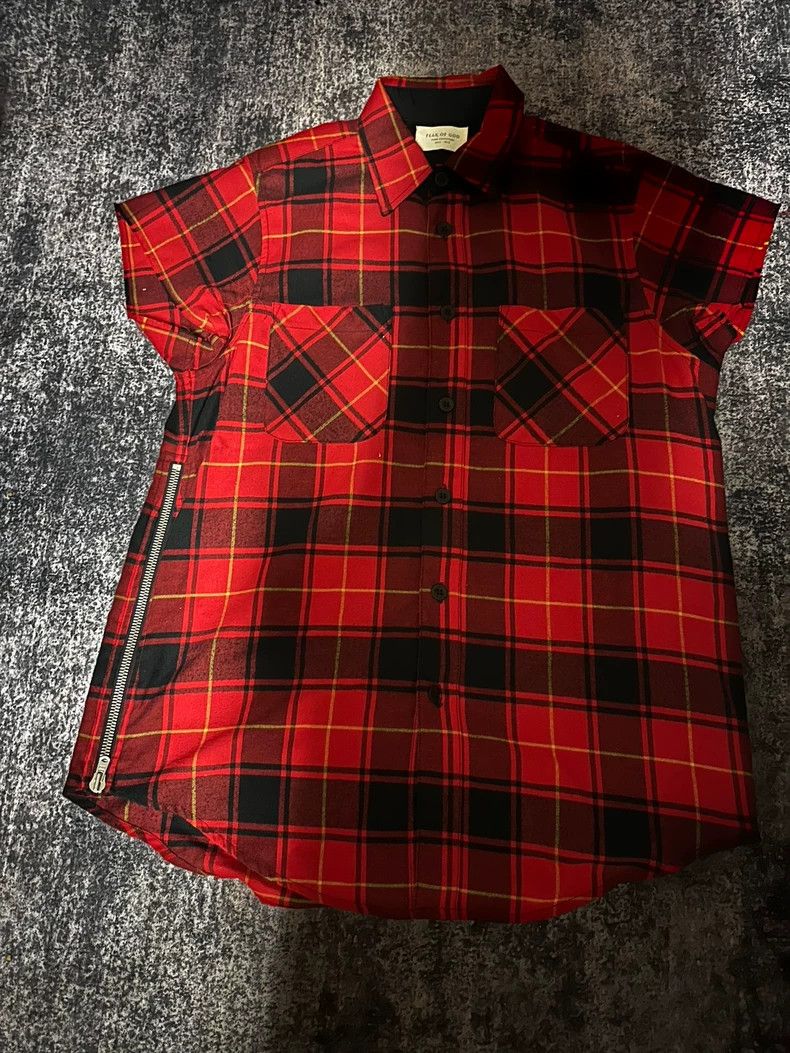 Fear of God Fear of God Black and red side zipper shoulder shirt Size US M / EU 48-50 / 2 - 1 Thumbnail