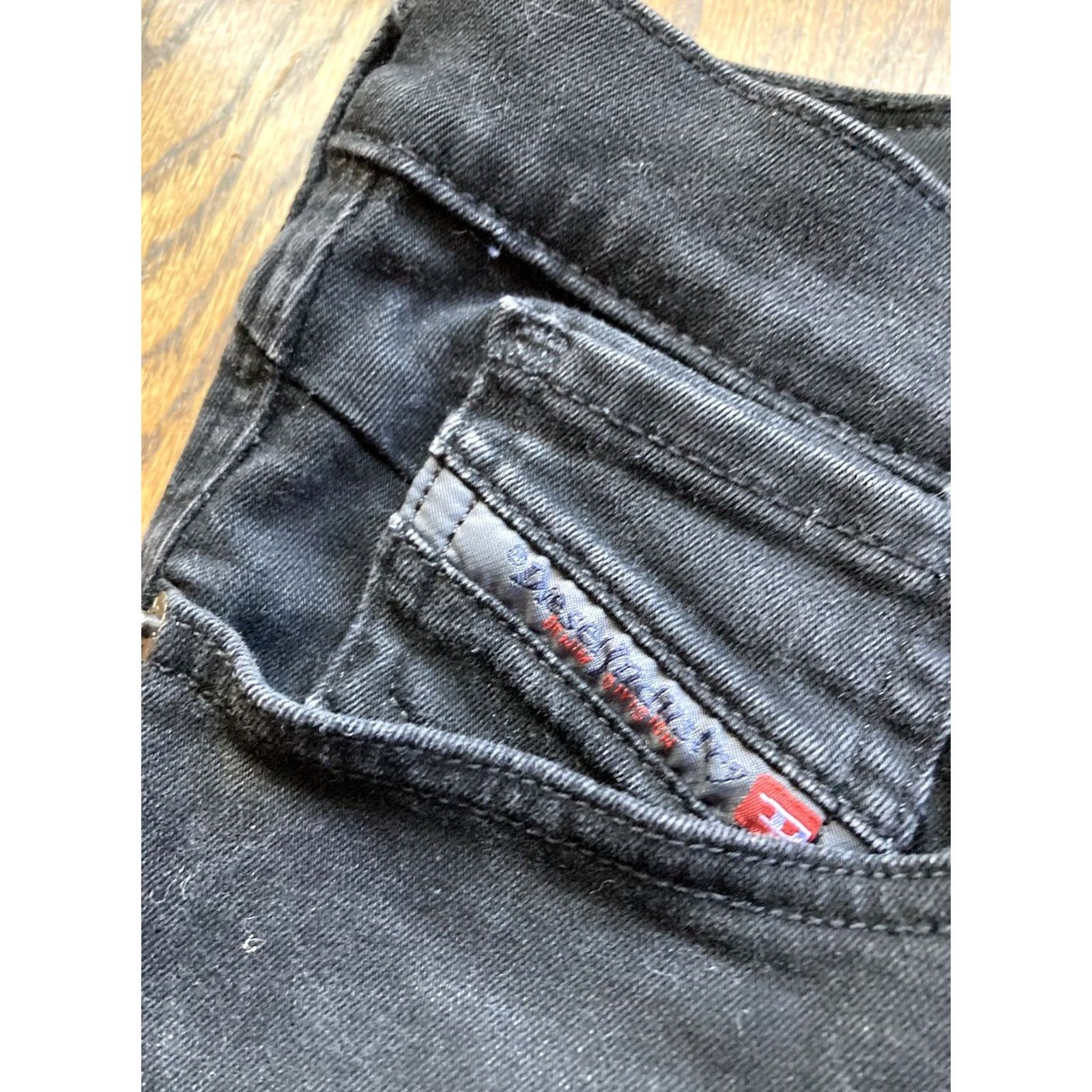 Diesel Diesel Jeans Womens 29x30 Black Slim Skinny Low Rise Stretch Denim Cord Zip Inseam 30 Womens 90s City USA Size 29" - 3 Thumbnail