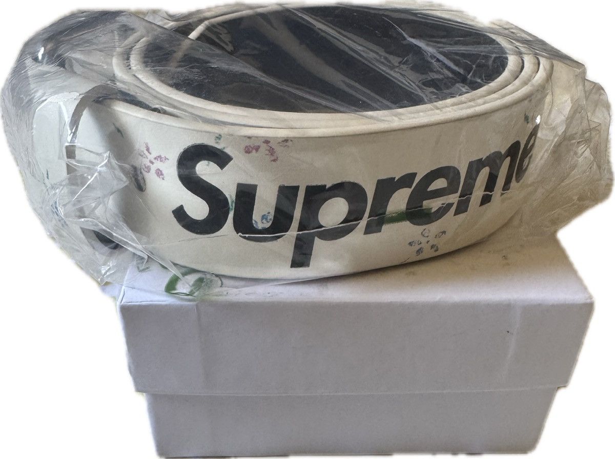 Supreme Supreme Repeat Leather Belt (FW25) white Floral size XL