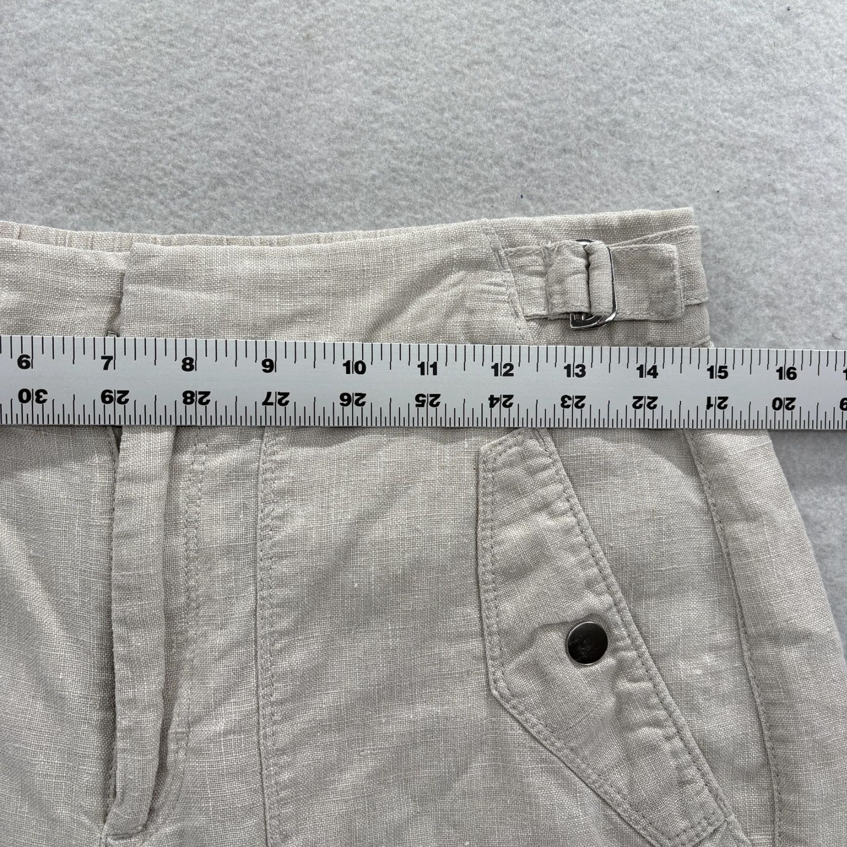 Athleta Athleta Voyager Linen Pant Womens 6 Beige Crop Lightweight Adjustable Waist Camp Pants Size 28" / US 6 / IT 42 - 7 Thumbnail