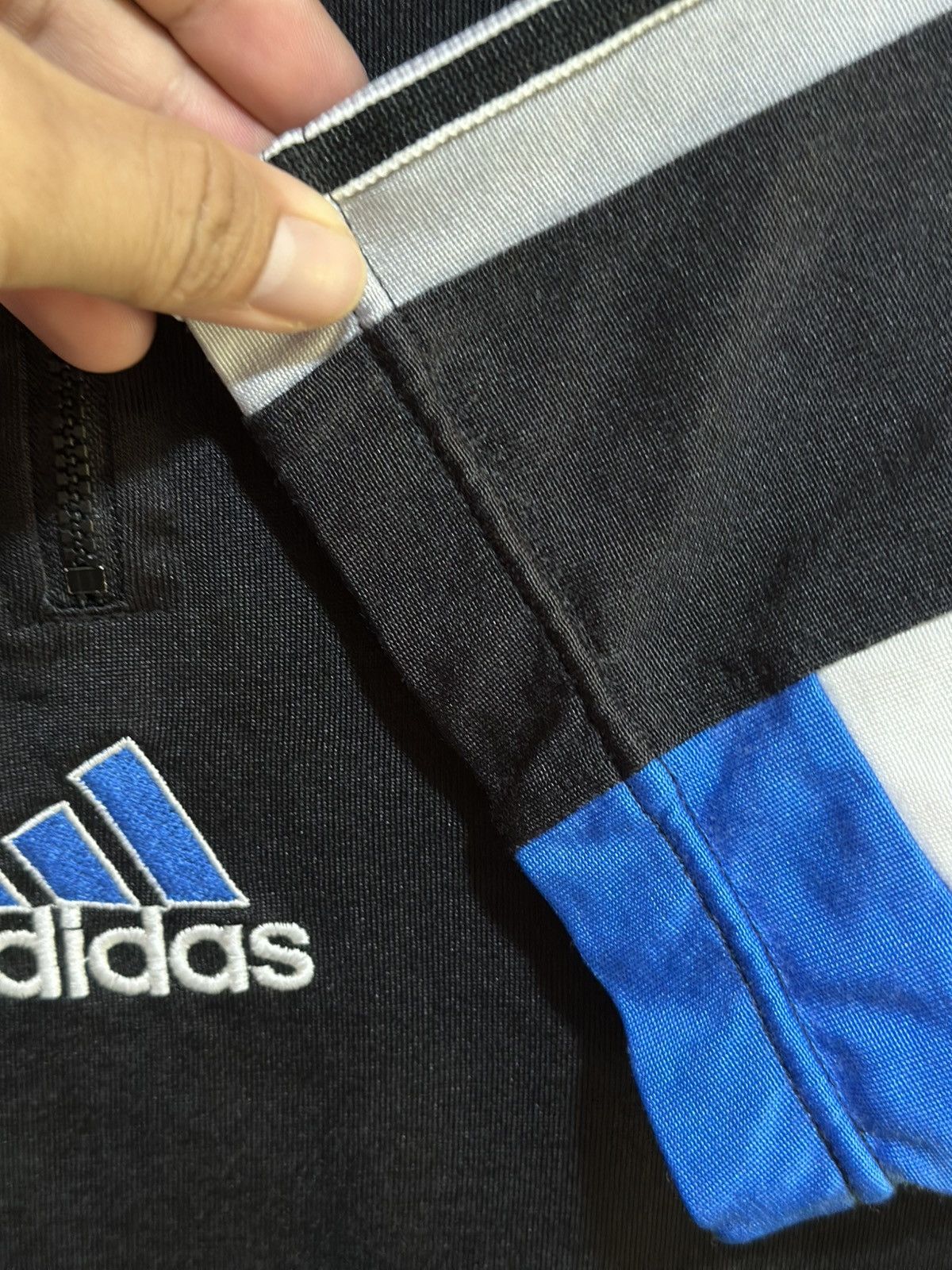 Adidas × Vintage Vintage Adidas Half Zipper Jersey Tee Size US L / EU 52-54 / 3 - 5 Thumbnail