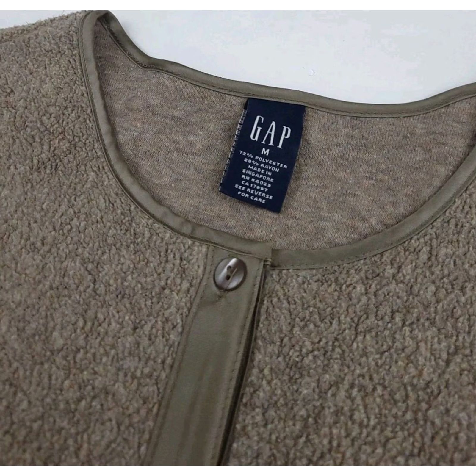 Gap Vintage Gap Cardigan Sweatshirt Beige Sz M Y2k Vtg USA Button Up Fleece Used Size M / US 6-8 / IT 42-44 - 5 Thumbnail
