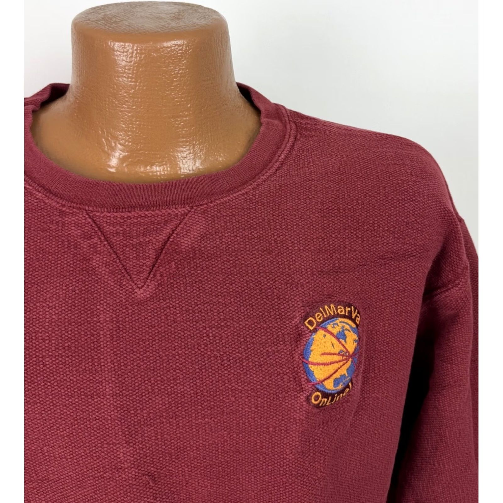 Lands' End VINTAGE Lands' End Pique Knit Sweatshirt Mens M Red Embroidered 90s Retro Classic Pullover Shirt Men Size US M / EU 48-50 / 2 - 3 Thumbnail