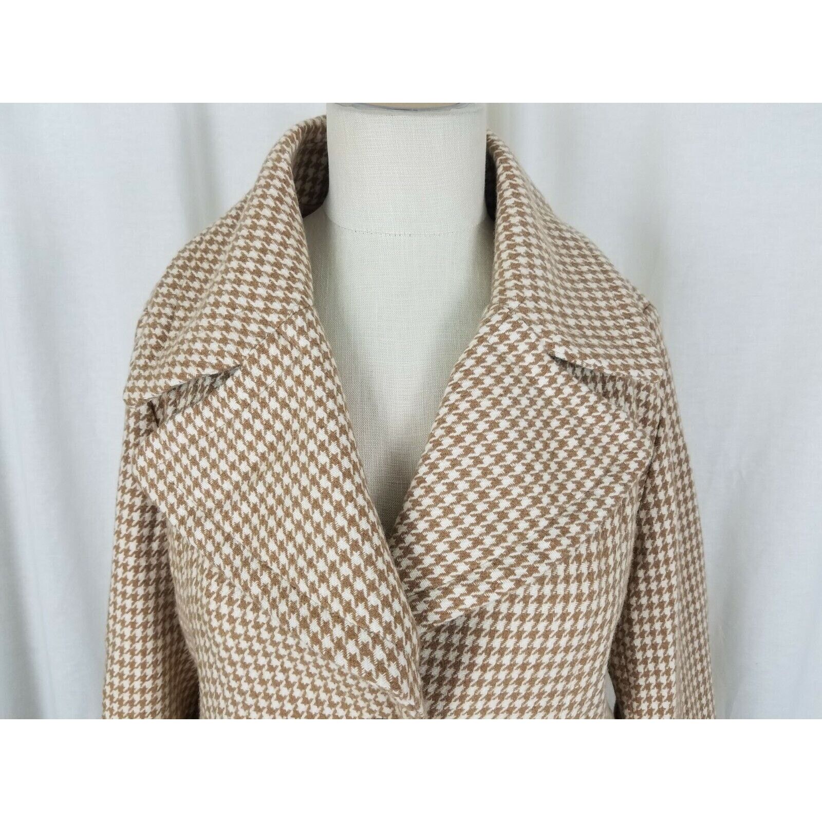 Vintage Vtg Robert Louis Houndstooth Wool Jacket Blazer Belted Size M / US 6-8 / IT 42-44 - 2 Thumbnail