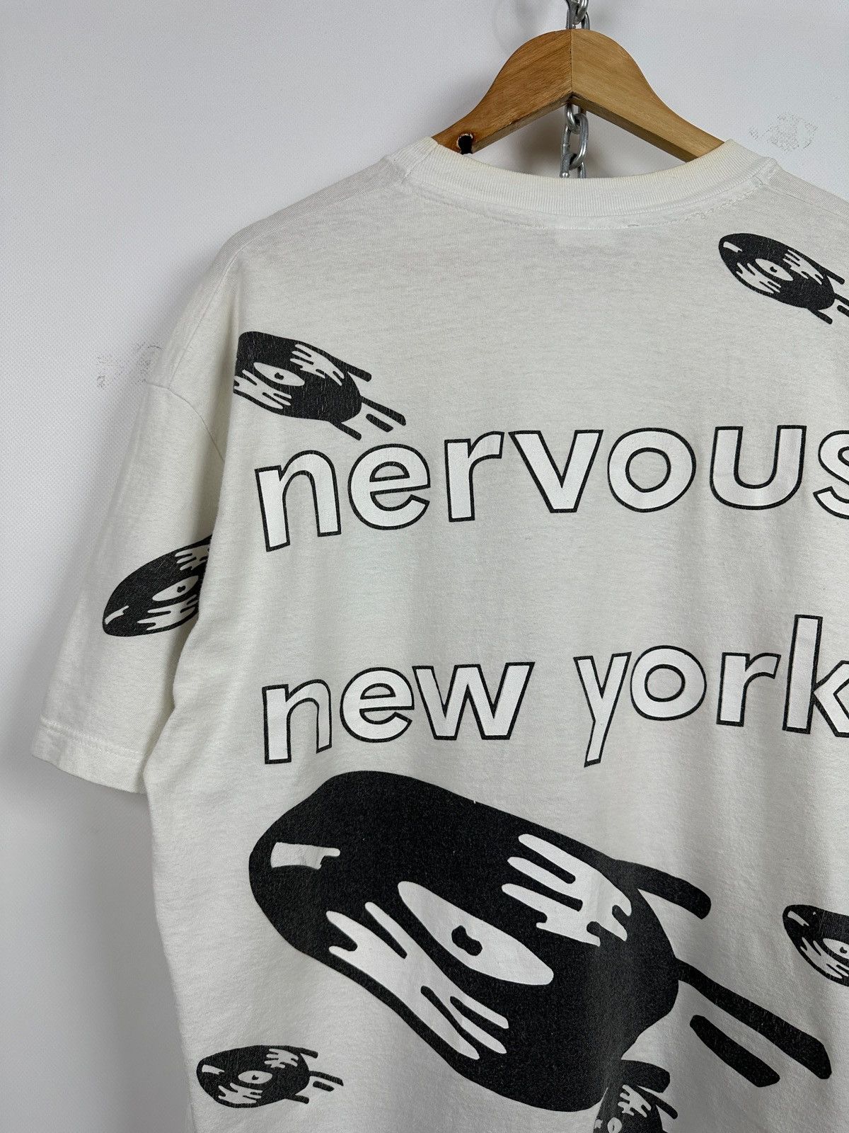 Rap Tees 1995 Vintage Nervous New York Records Rap T-Shirt Size US XL / EU 56 / 4 - 16 Thumbnail