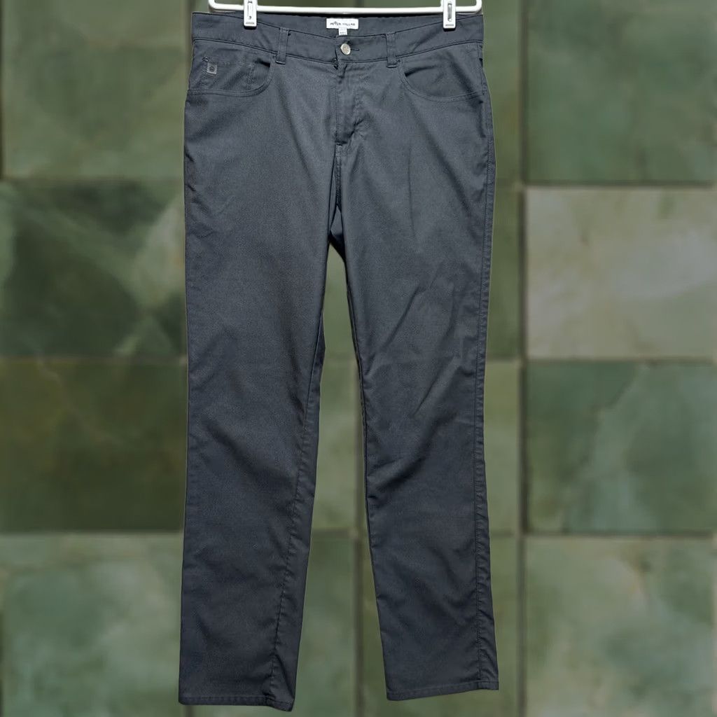 Peter Millar VINTAGE? No. Peter Millar Brentwood Performance Pants Men's 34 Gray Classic Fit Logo Pants Size US 34 / EU 50 - 1 Thumbnail