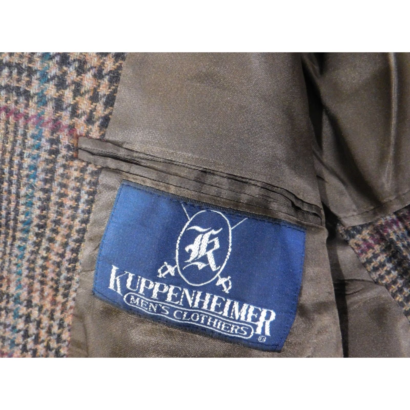Vintage VINTAGE Kuppenheimer Blazer 46 Wool Tweed Mens Two-Button Single-Breasted Jacket Coat Size 46R - 7 Thumbnail