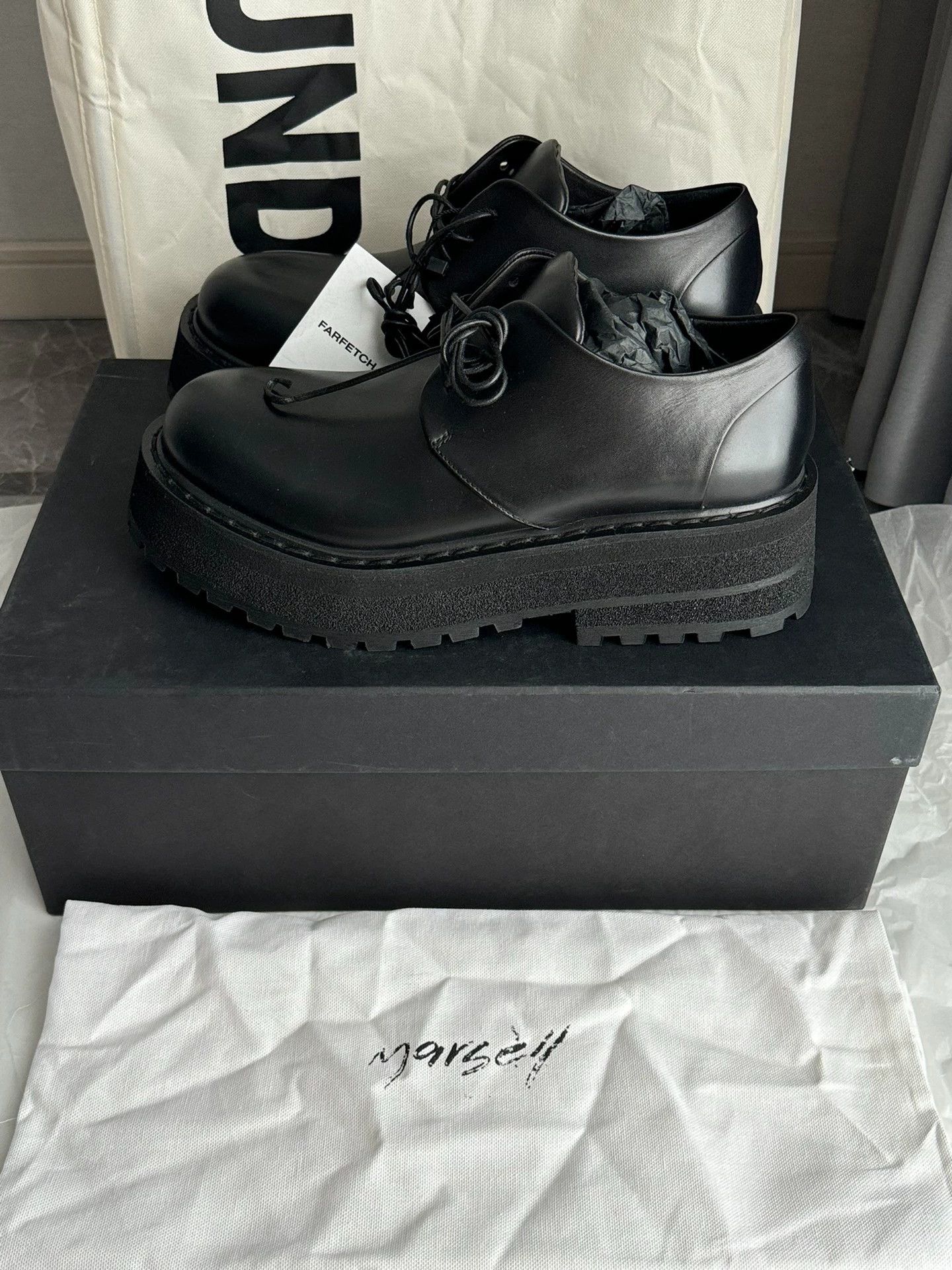 Marsell Marsell MM4241 Black Derby 40 Size US 7 / EU 40 - 8 Thumbnail