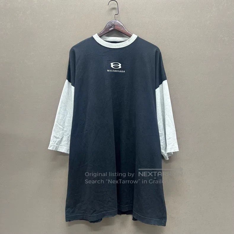 Balenciaga Balenciaga Black and Grey Skiing Circle Short-sleeve Size US M / EU 48-50 / 2 - 1 Thumbnail