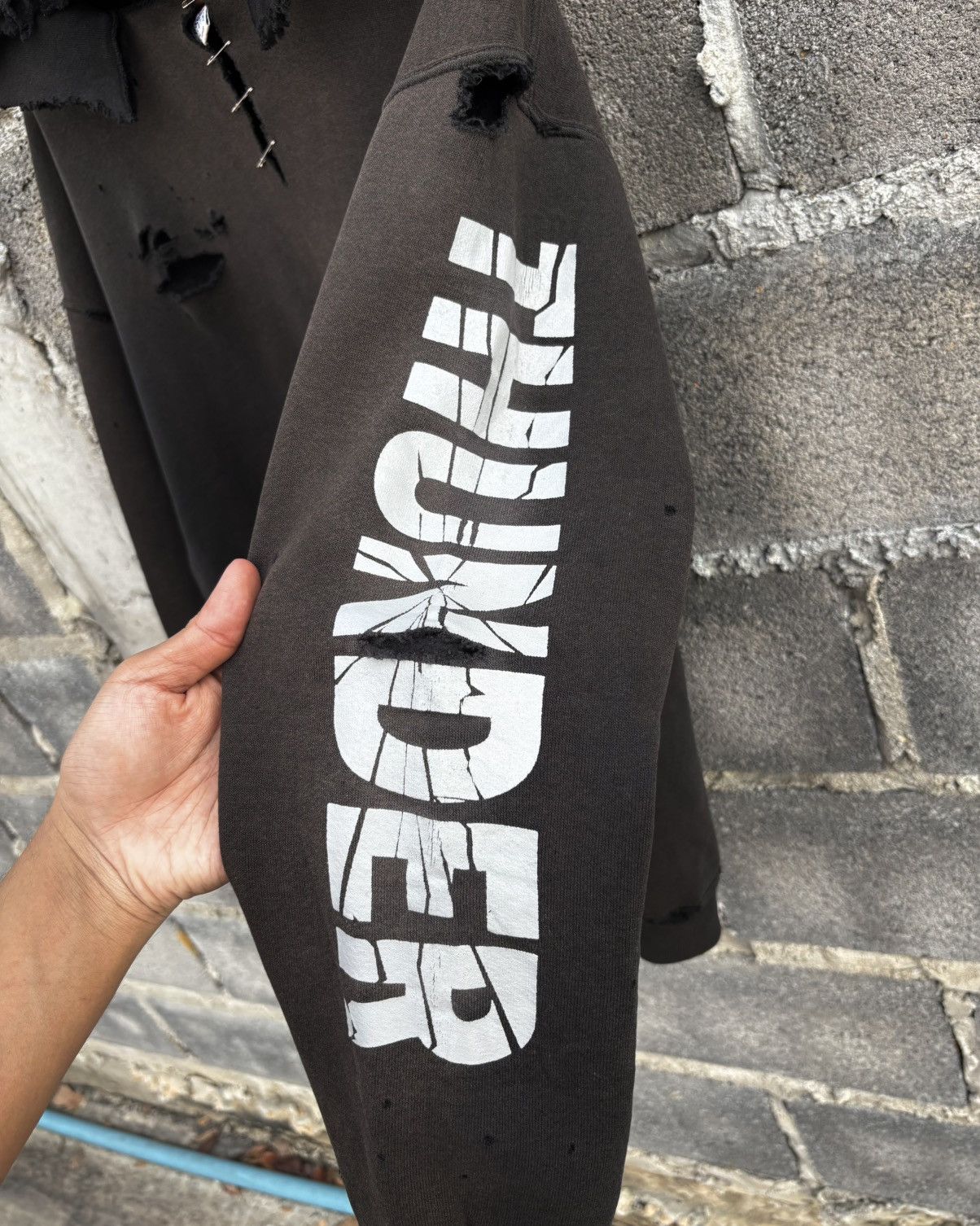 Russell Athletic Thrashed Faded Distressed Russell Hoodie ERD Grunge Size US L / EU 52-54 / 3 - 3 Thumbnail