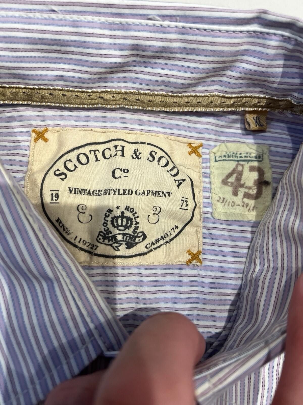 Scotch & Soda Scotch & Soda Vintage Striped Button Up Long Sleeve Shirt XL Size US XL / EU 56 / 4 - 2 Thumbnail