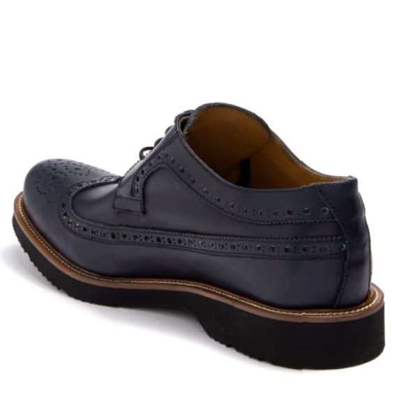 BUGATCHI BUGATCHI Wingtip Leather Derby-Style LK201-Size 8 Derby Shoe Dark Navy Men Leather Wingtip Dress Shoes Mens 8 Size US 8 / EU 41 - 3 Thumbnail