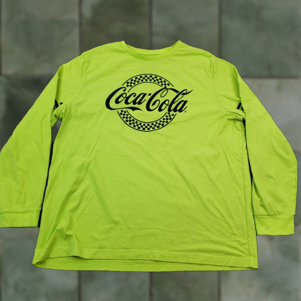 Vintage Coca Cola Long Sleeve Crew Neck Shirt Mens 2XL Yellow Cotton Casual Size US XXL / EU 58 / 5 - 1 Thumbnail