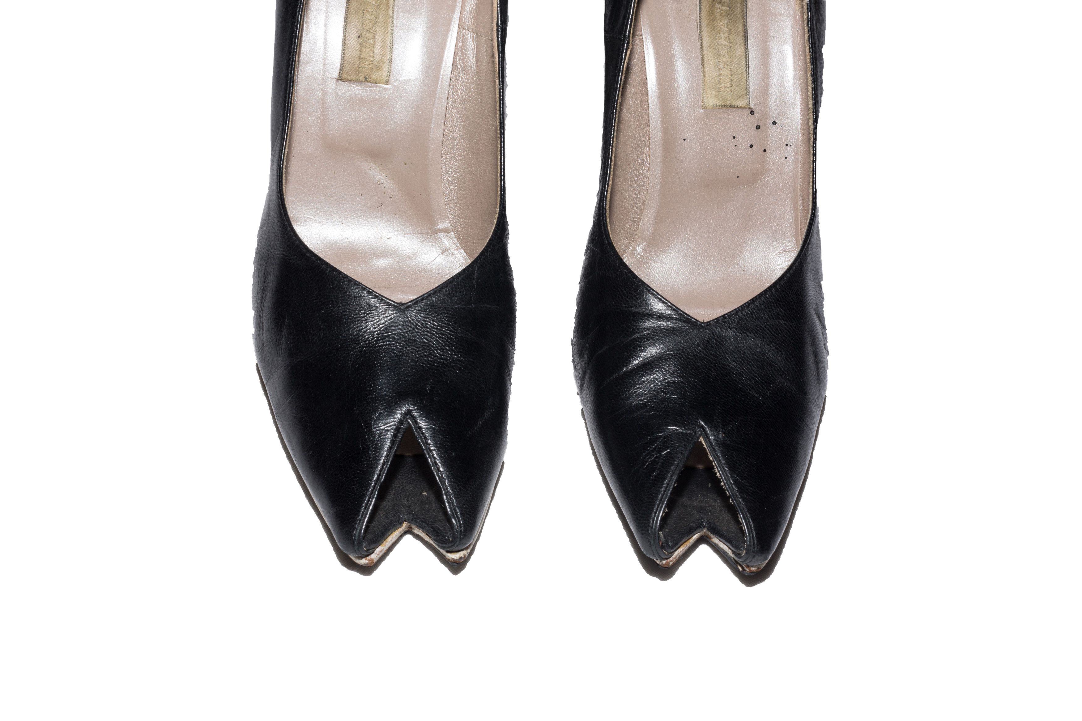 Maison MIHARA YASUHIRO OPEN SPLIT TOE SNAKE HEEL SHOE Size US 6.5 / IT 36.5 - 3 Thumbnail