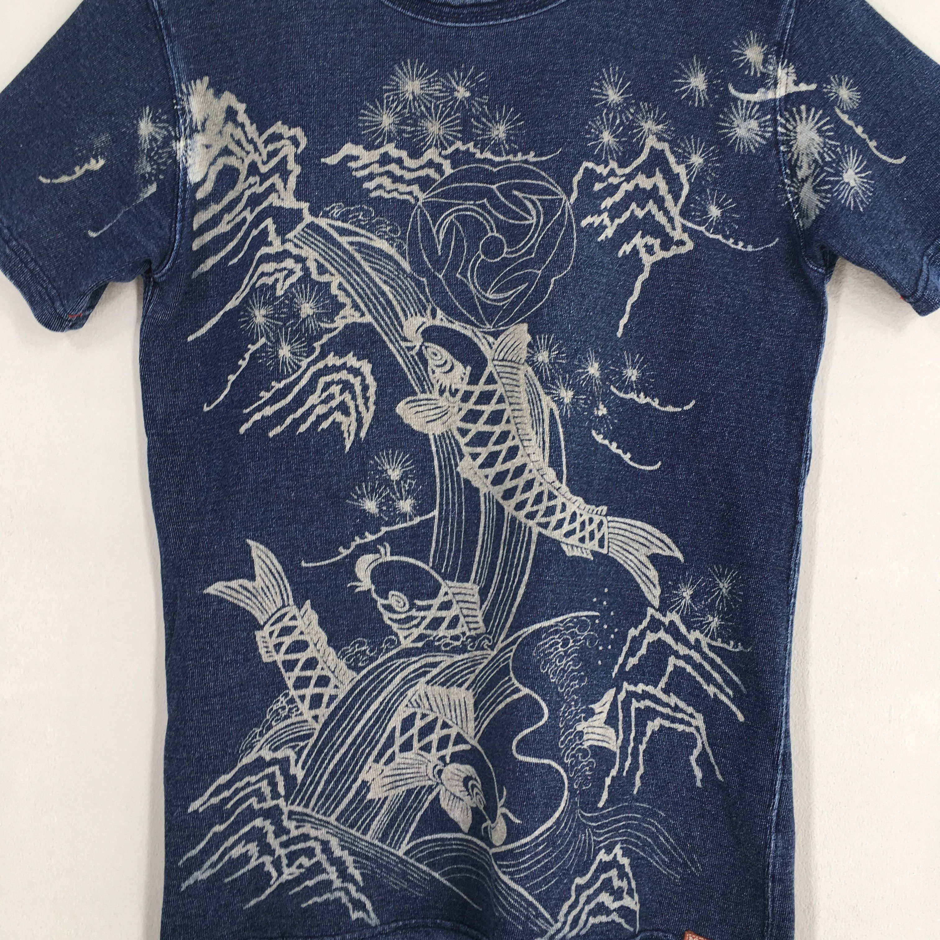 45rpm × Eternal × Vintage Vintage Eternal Japan Printed Fish Koi Sukajan Indigo Blue Size US S / EU 44-46 / 1 - 6 Thumbnail