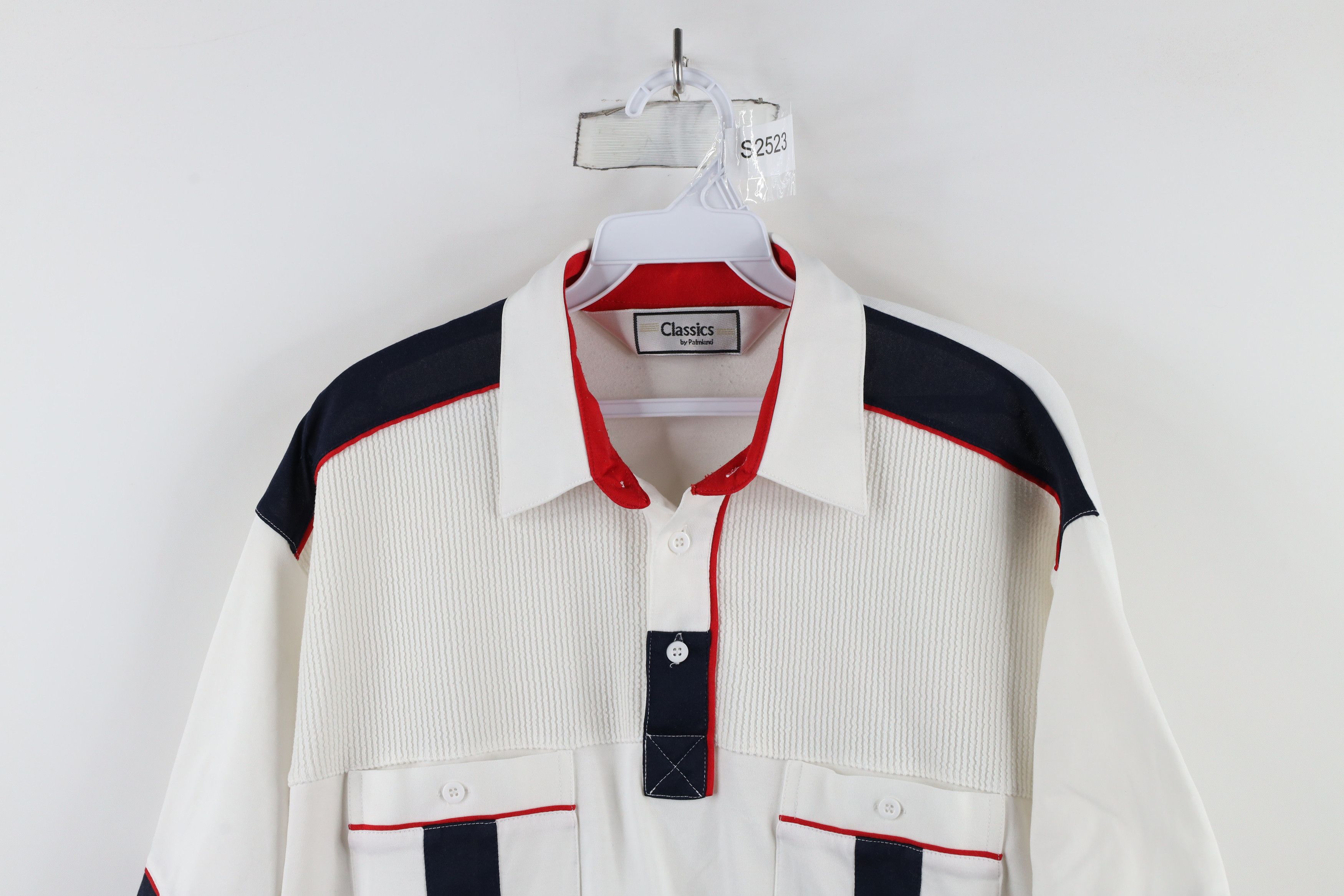 Vintage Vintage 90s Streetwear Block Ribbed Knit Pullover Polo Shirt Size US L / EU 52-54 / 3 - 2 Thumbnail