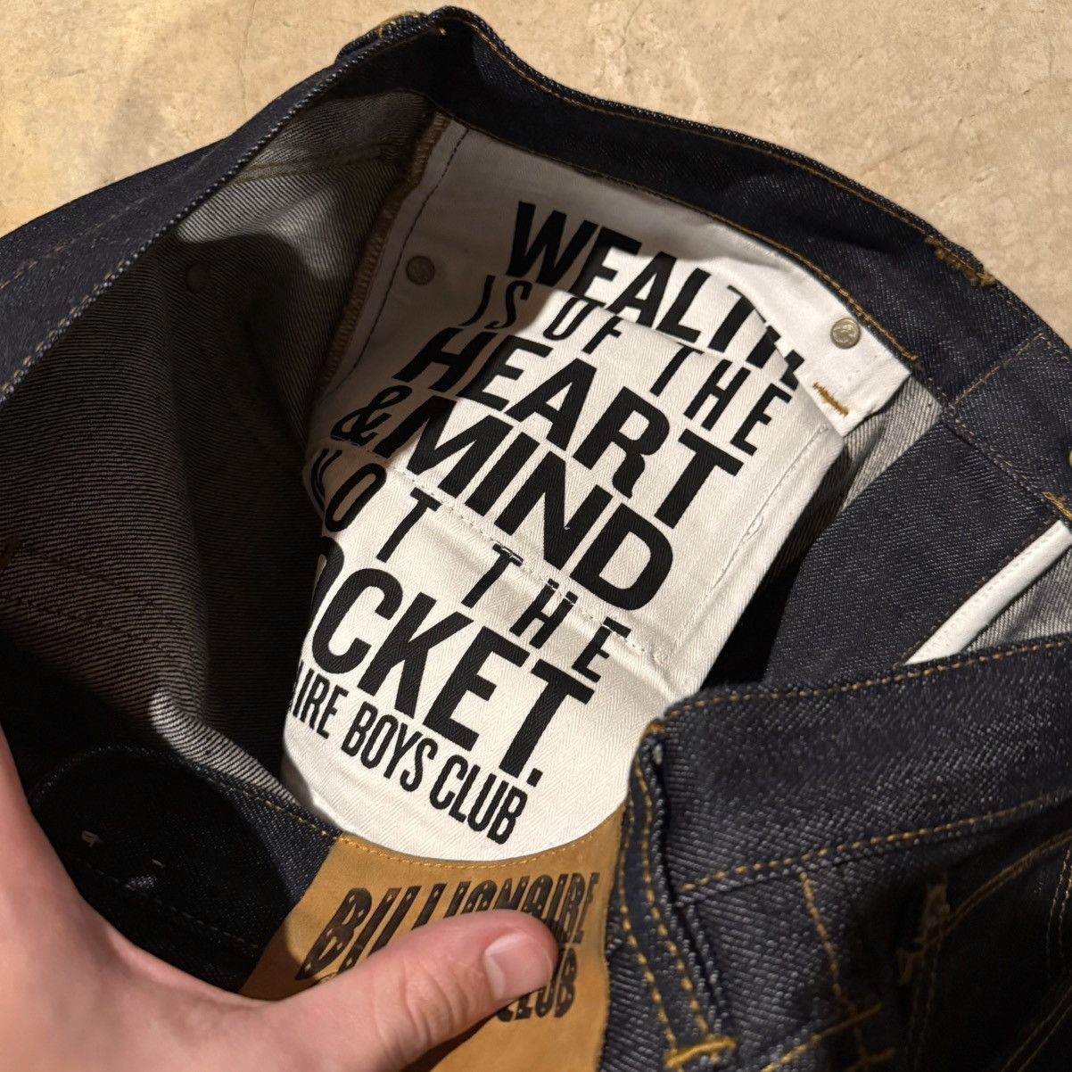 Billionaire Boys Club Billionaire Boys Club Astronaut Head Logo Raw Denim Y2K Nigo Size US 36 / EU 52 - 11 Thumbnail