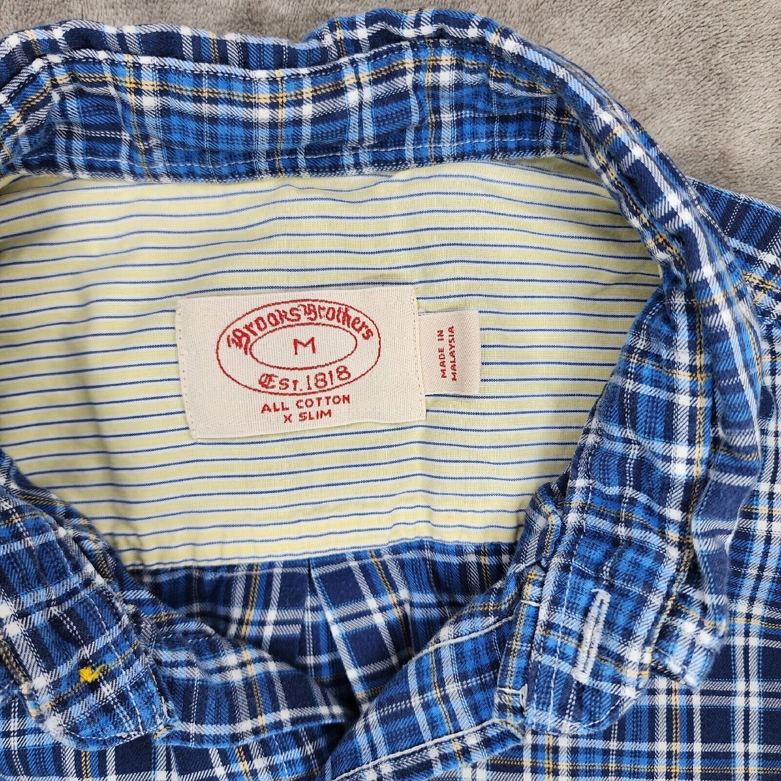 Brooks Brothers Brooks Brothers Medium Blue Plaid Long Sleeve Shirt Slim Size US M / EU 48-50 / 2 - 2 Thumbnail