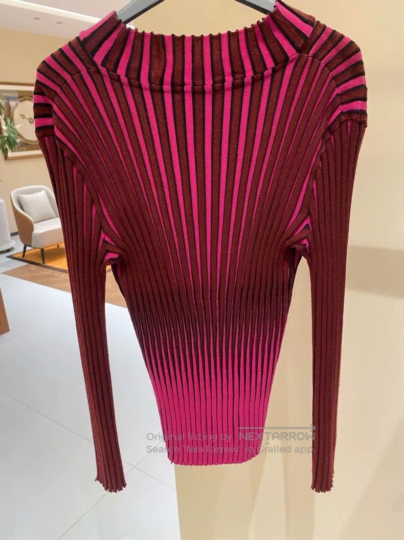 Issey Miyake Issey Miyake Rose Red and Black Patchwork Sweater Top Size M / US 6-8 / IT 42-44 - 3 Thumbnail