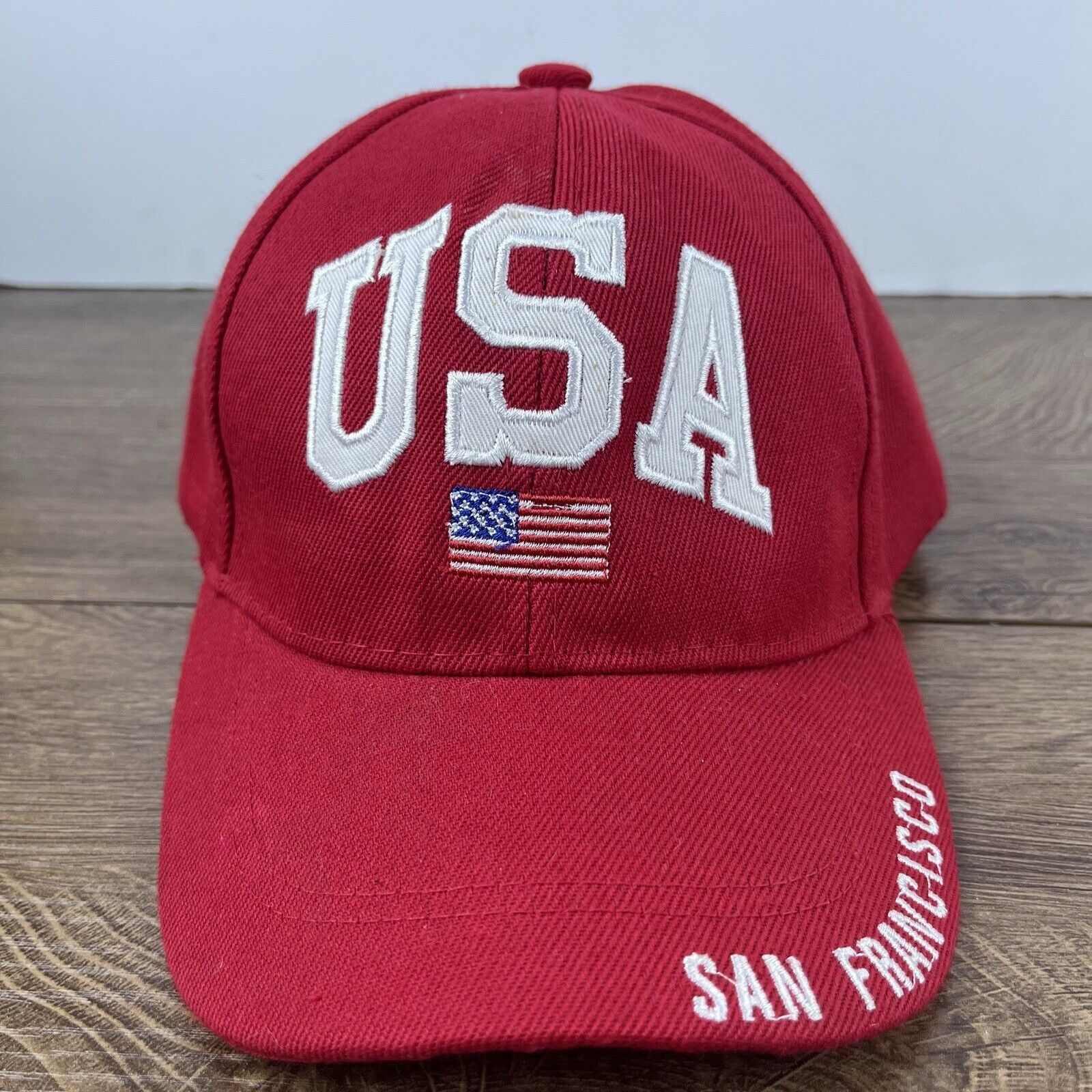 Other USA Hat San Francisco USA Hat Adjustable Hat Red Hat Adjusta Size ONE SIZE - 11 Thumbnail