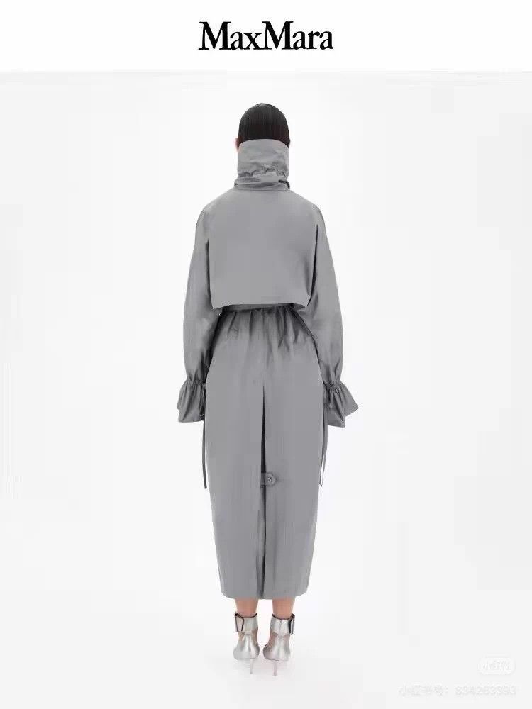 Max Mara Maxmara taffeta long coat FR42 new tags Size L / US 10 / IT 46 - 7 Thumbnail